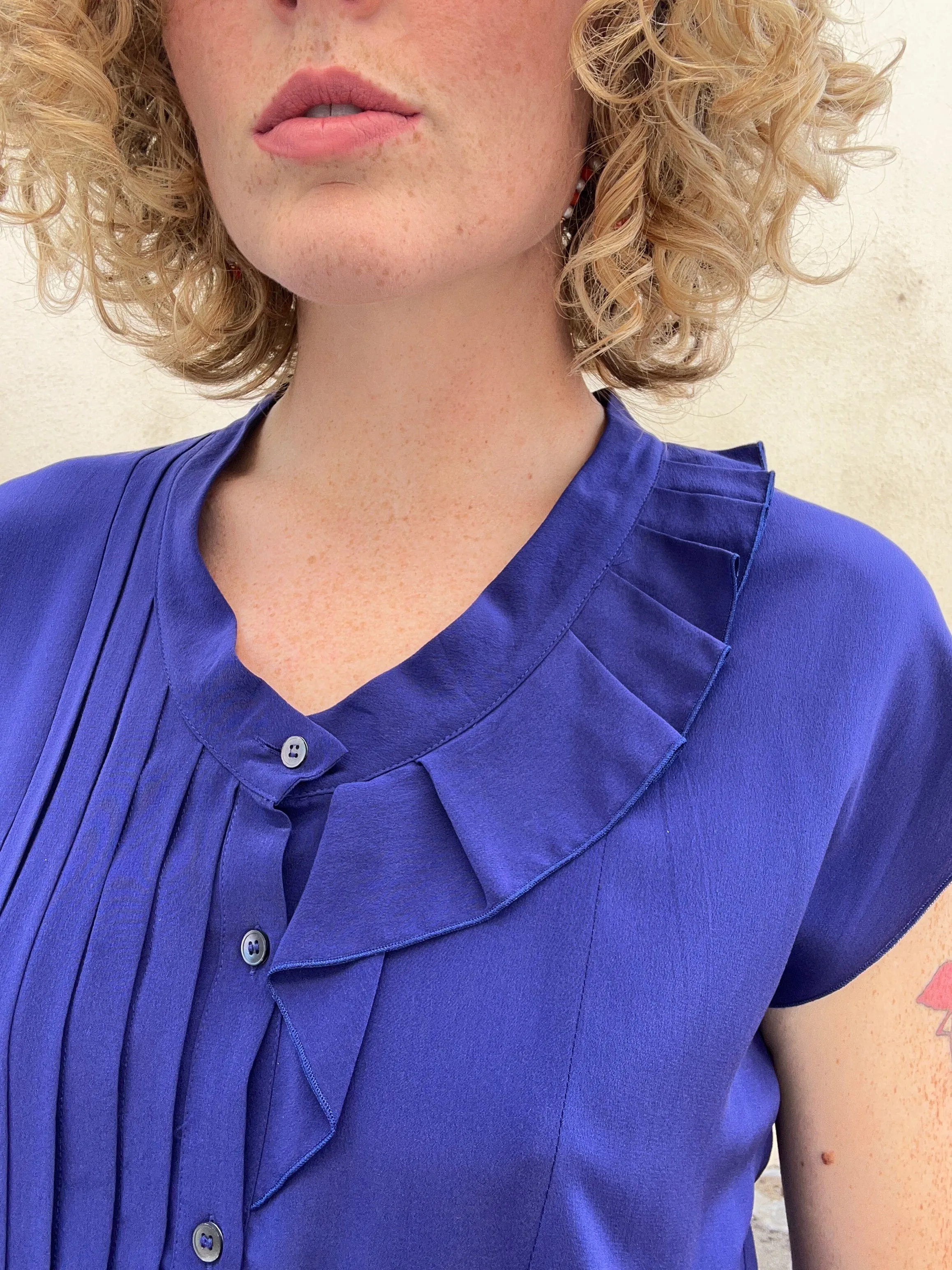 Vintage Miu Miu Spring 2000 Blue Silk Dress