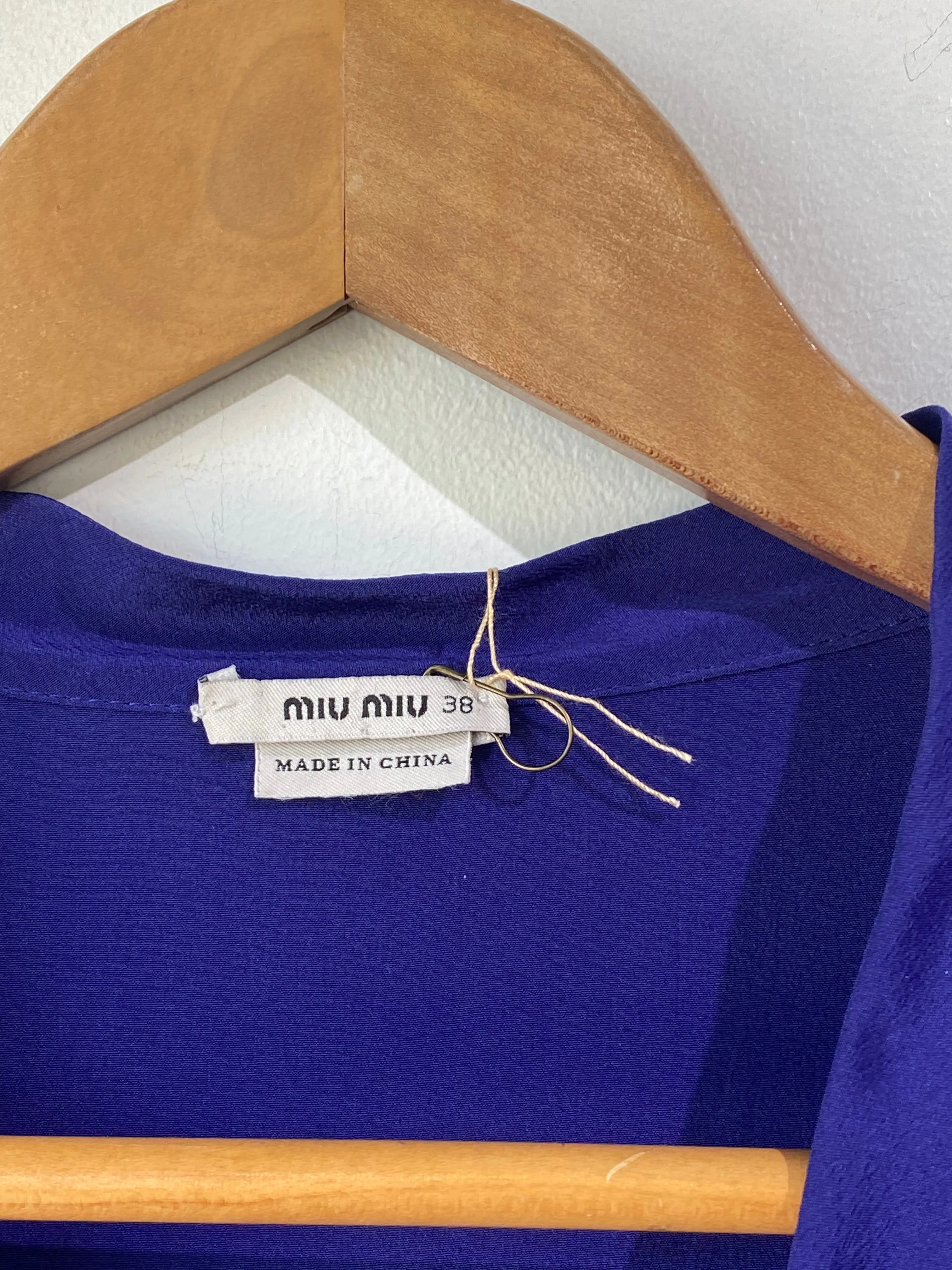 Vintage Miu Miu Spring 2000 Blue Silk Dress