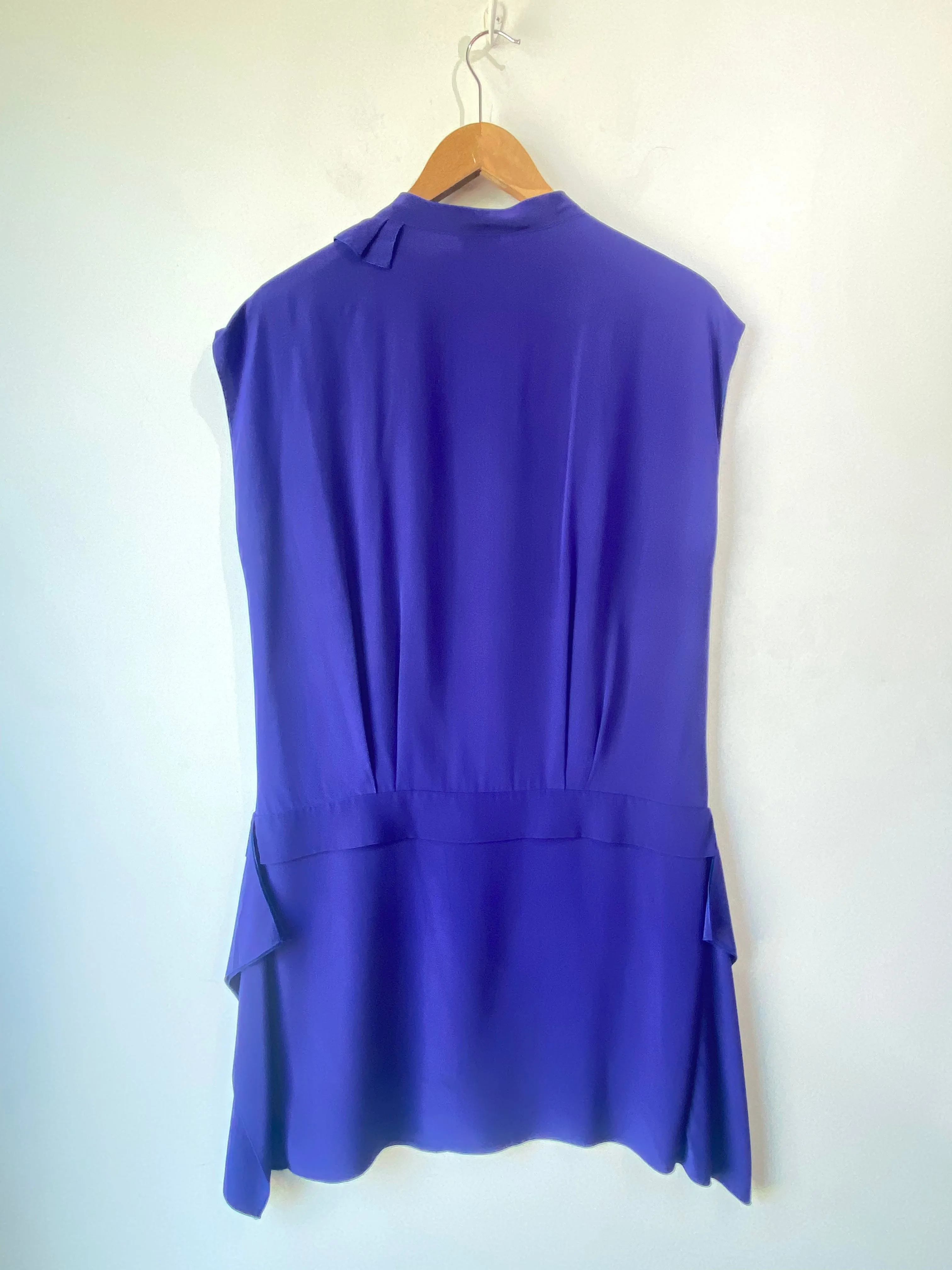 Vintage Miu Miu Spring 2000 Blue Silk Dress