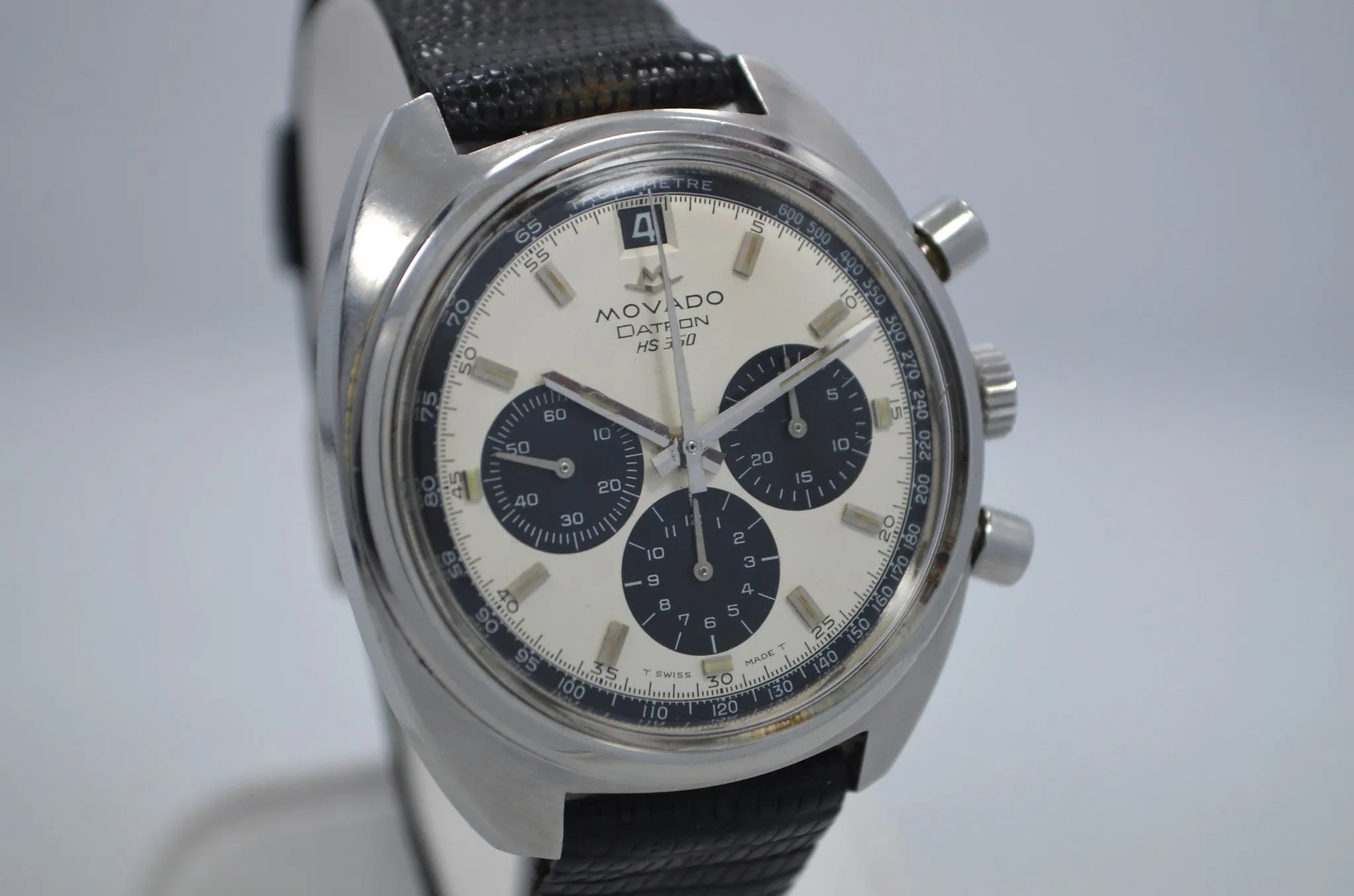 Vintage Movado Datron HS 360 Chronograph 1960's Steel Automatic Wristwatch