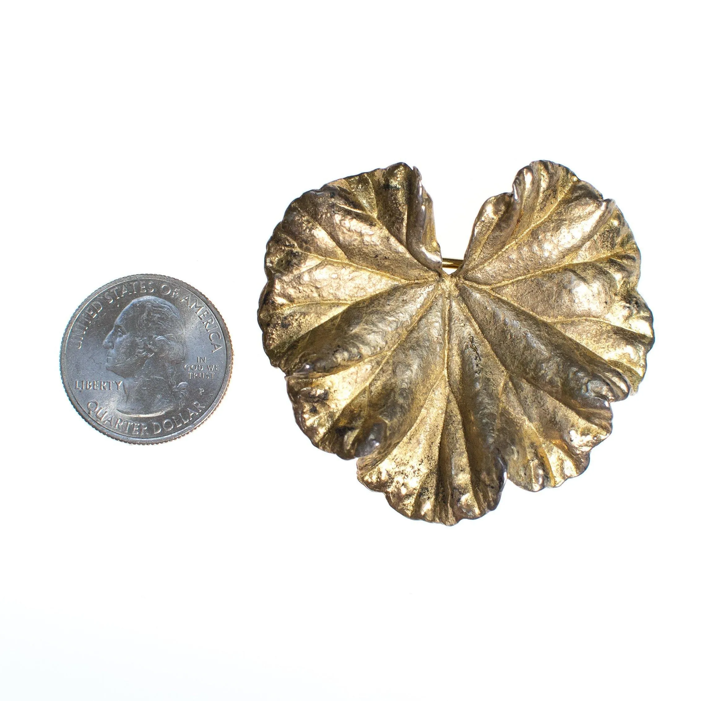 Vintage Napier Sterling Silver Ginkgo Leaf Dress Clip