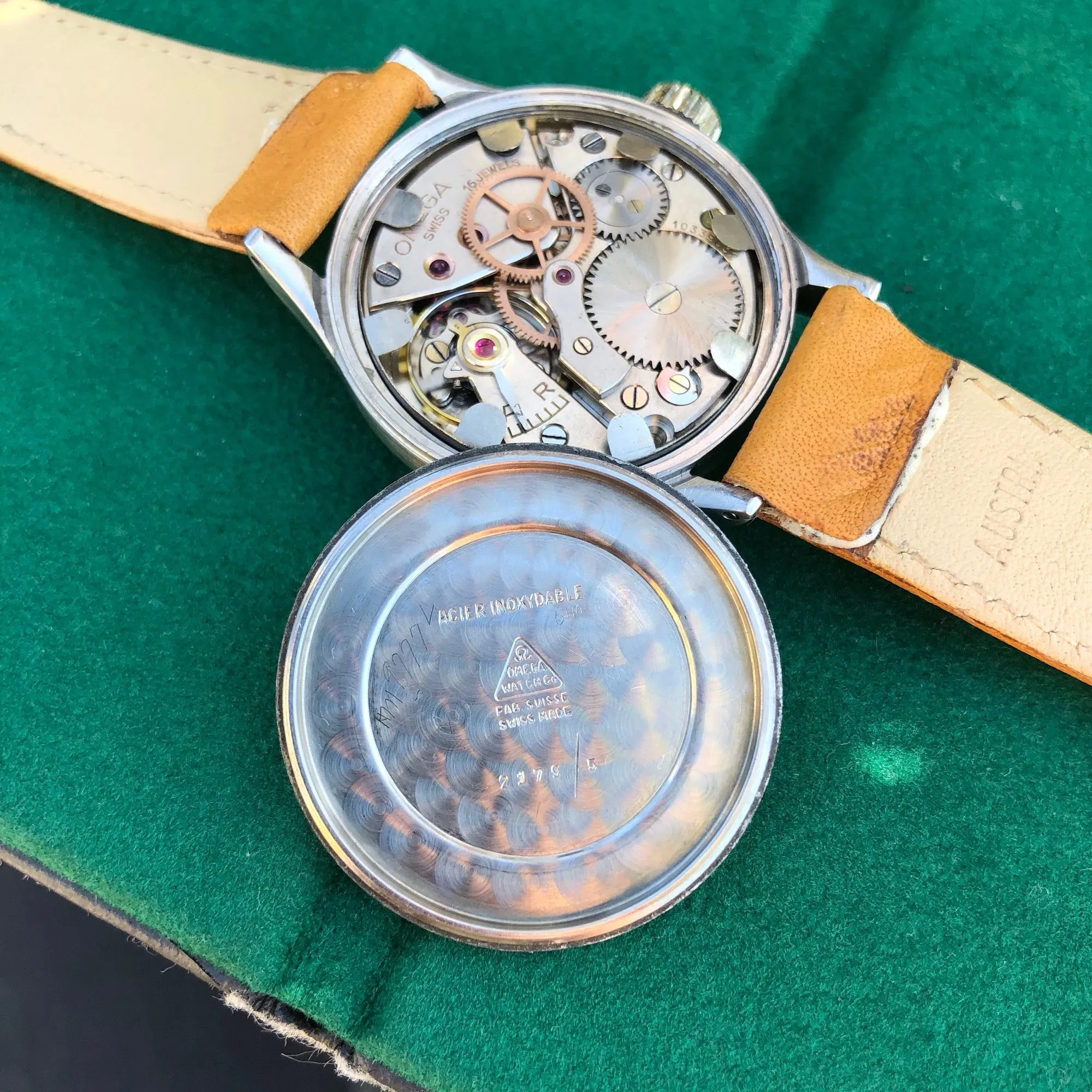 Vintage Omega 2179 Stainless Steel Sector Dial Cal. 30T2 Manual Wristwatch Circa 1940's