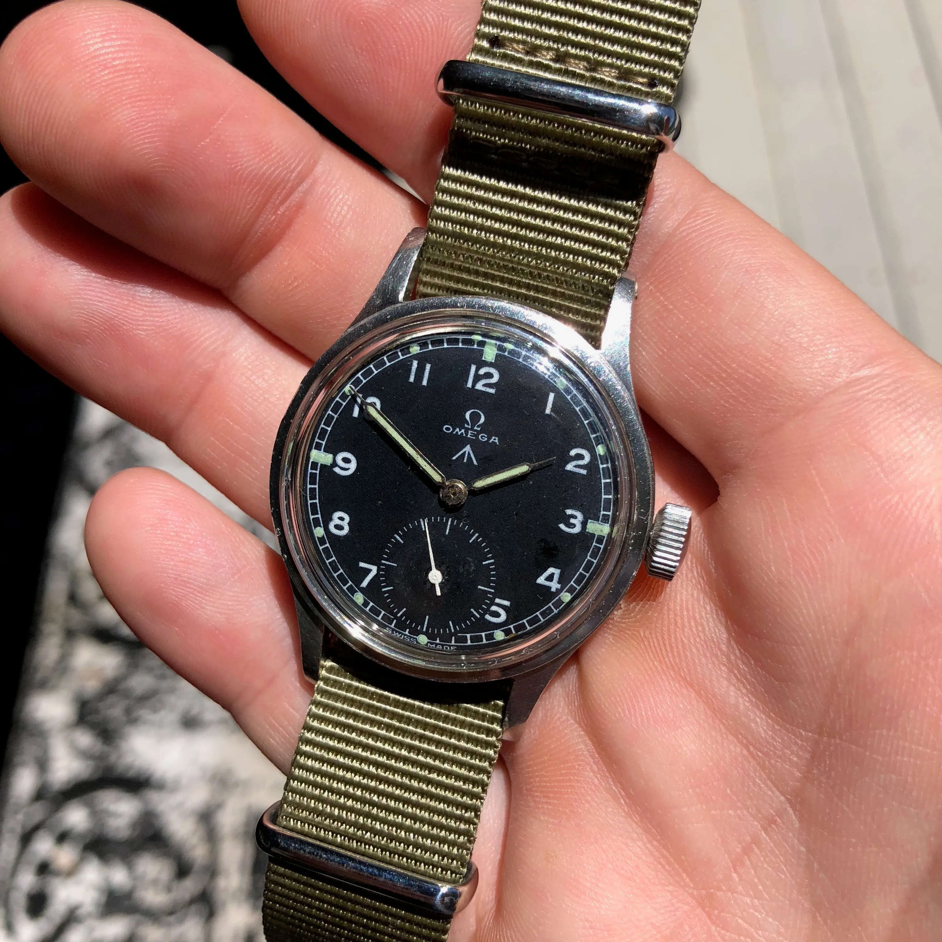 Vintage Omega 2179/3 WWW Caliber 30T2 Military Dirty Dozen WWII Black Wristwatch