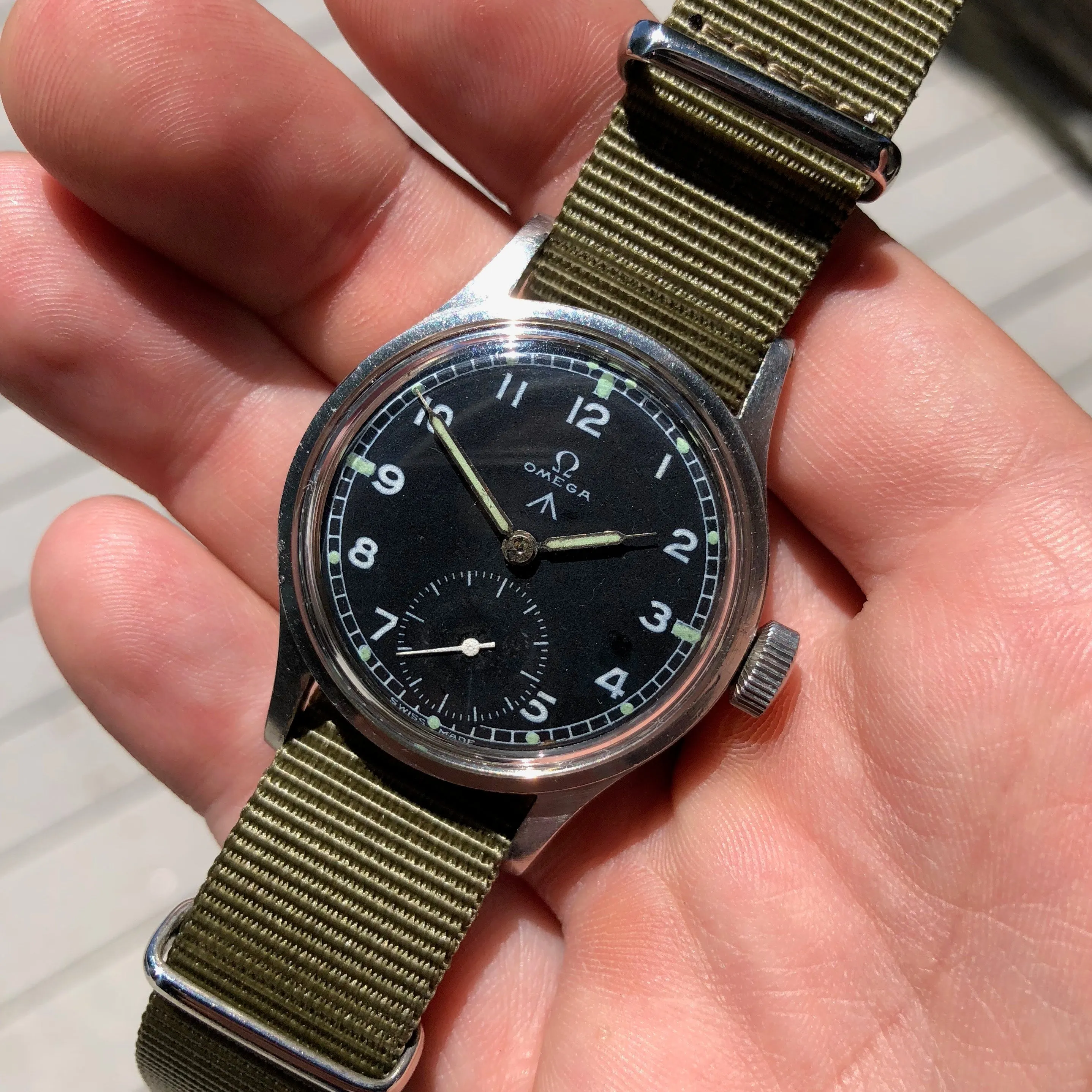 Vintage Omega 2179/3 WWW Caliber 30T2 Military Dirty Dozen WWII Black Wristwatch