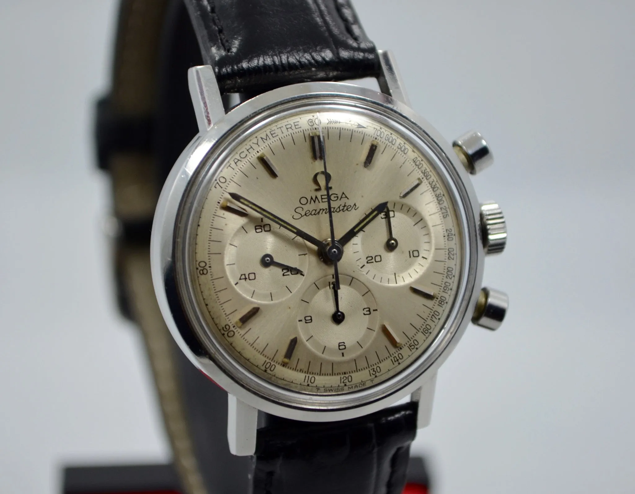 Vintage Omega Seamaster Steel Chronograph Cal. 321 144.005 1967 Watch Box Papers