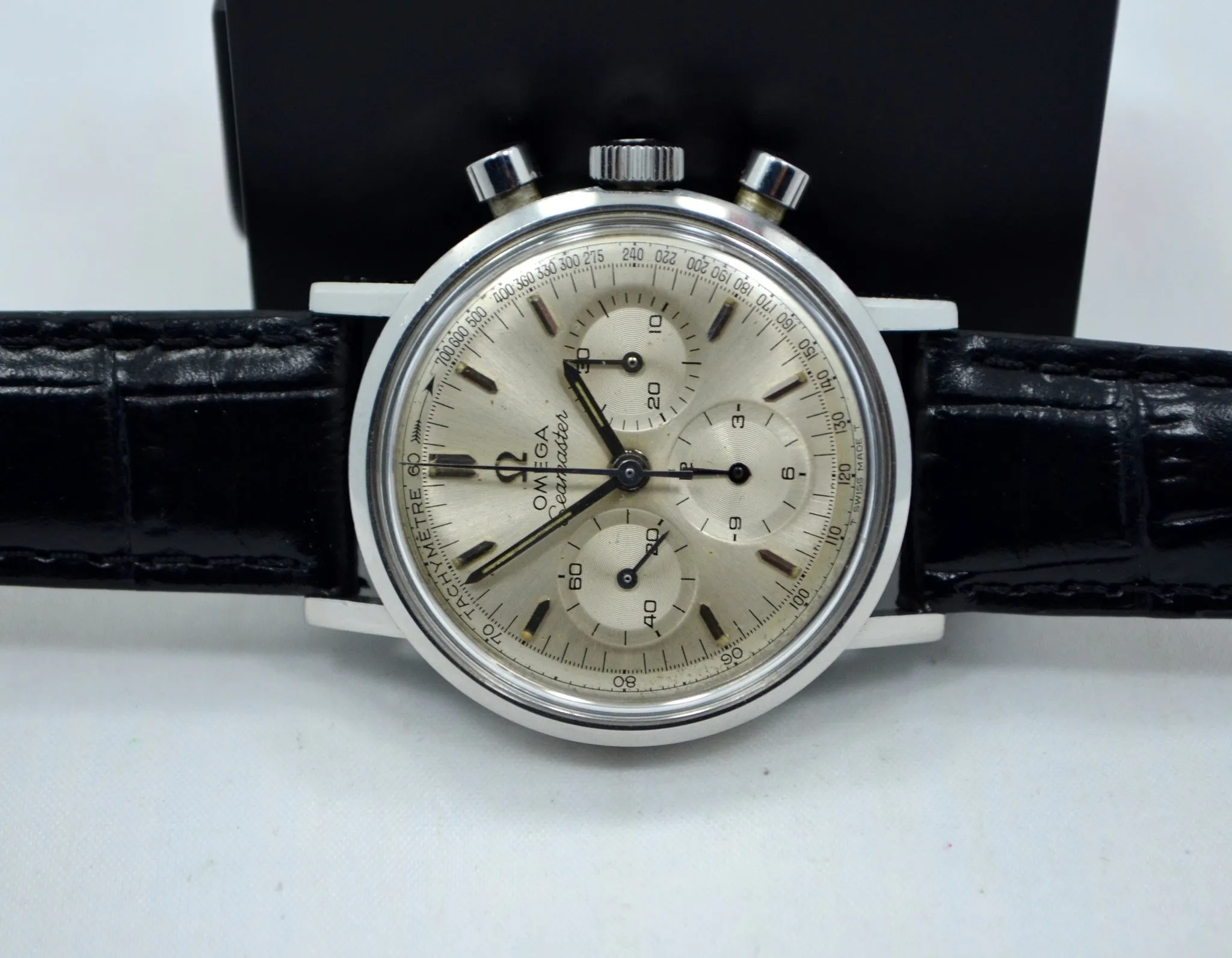 Vintage Omega Seamaster Steel Chronograph Cal. 321 144.005 1967 Watch Box Papers