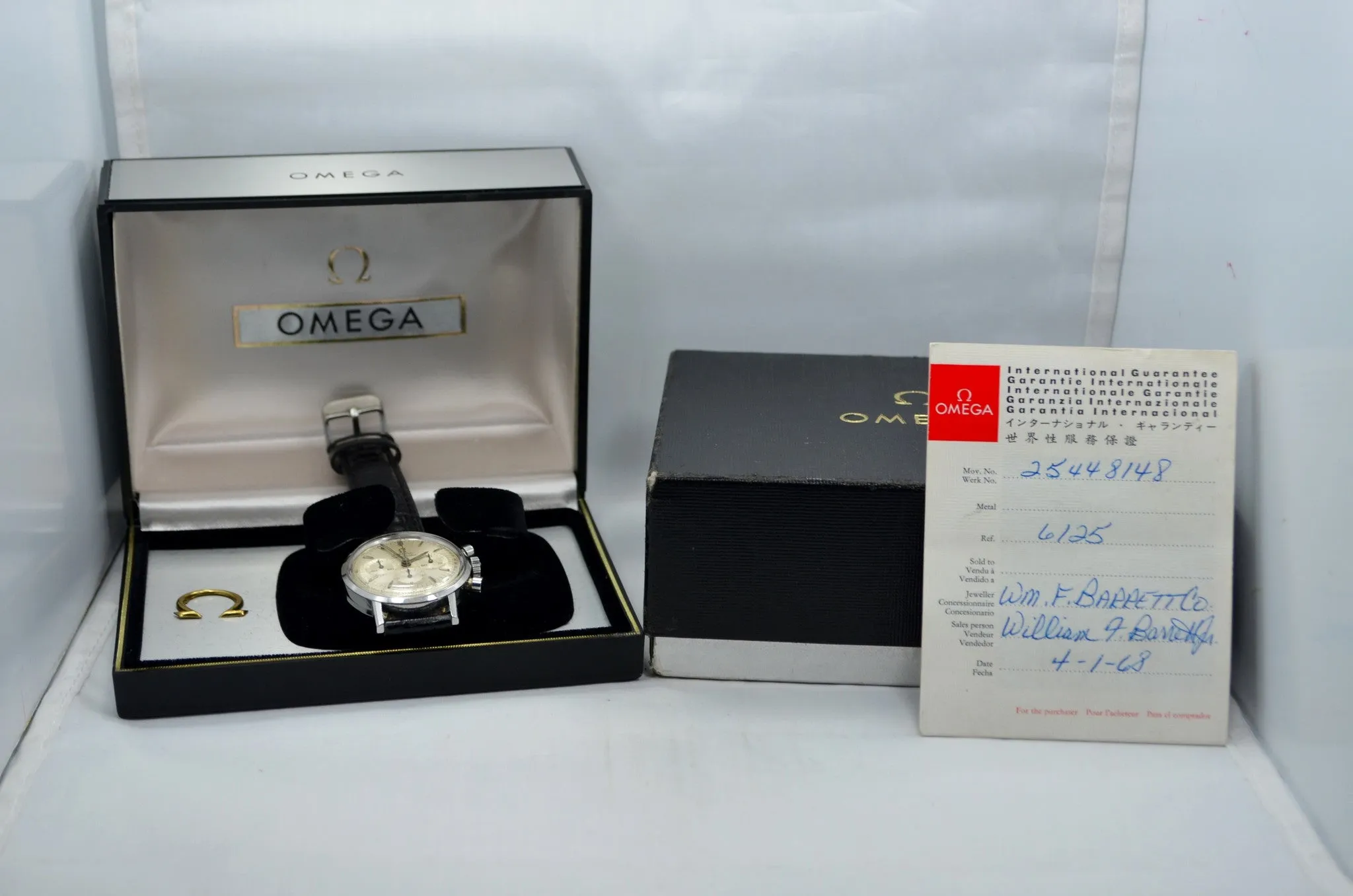 Vintage Omega Seamaster Steel Chronograph Cal. 321 144.005 1967 Watch Box Papers