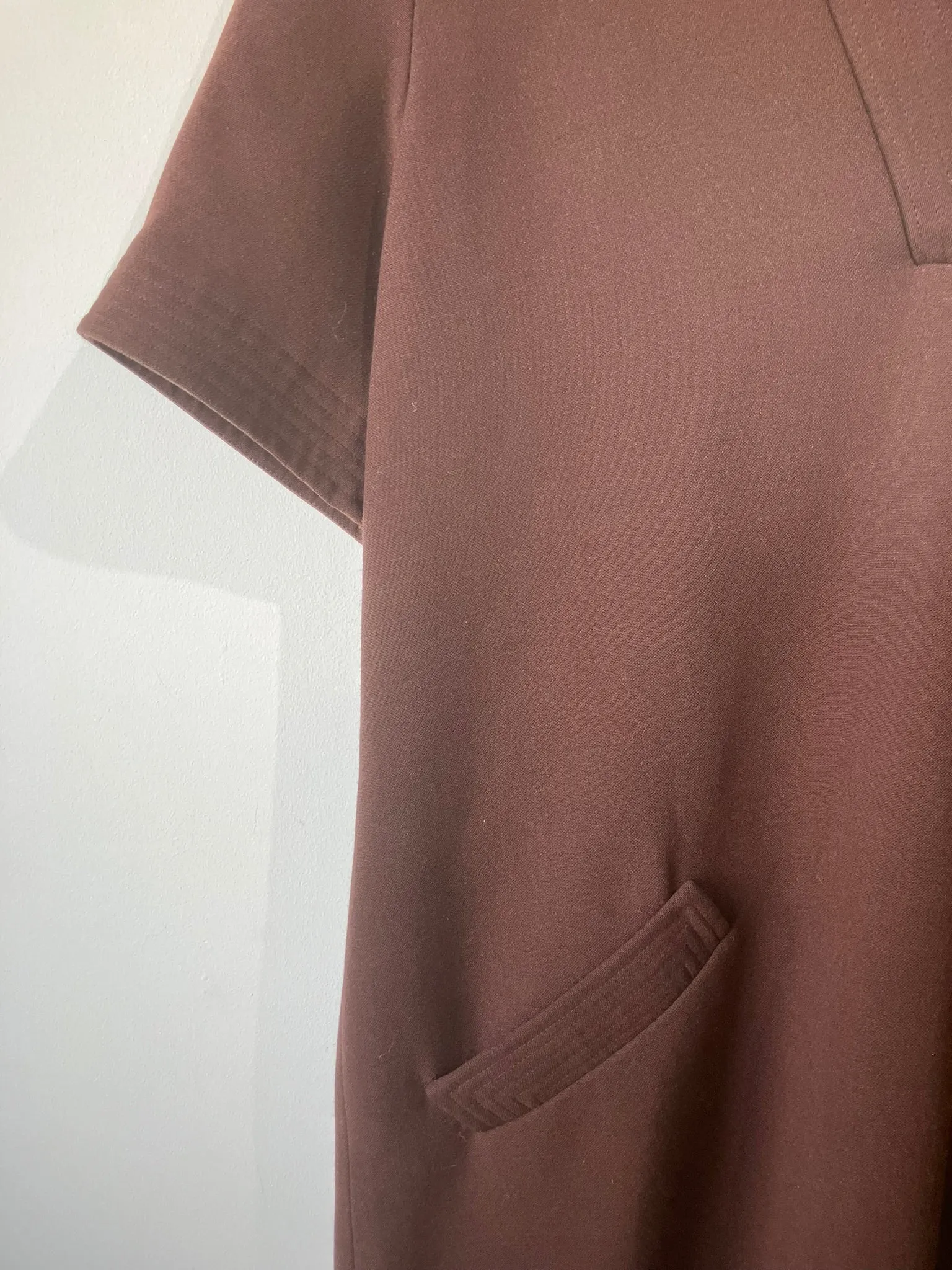 Vintage Oscar de la Renta Chocolate Brown Short Sleeve Dress