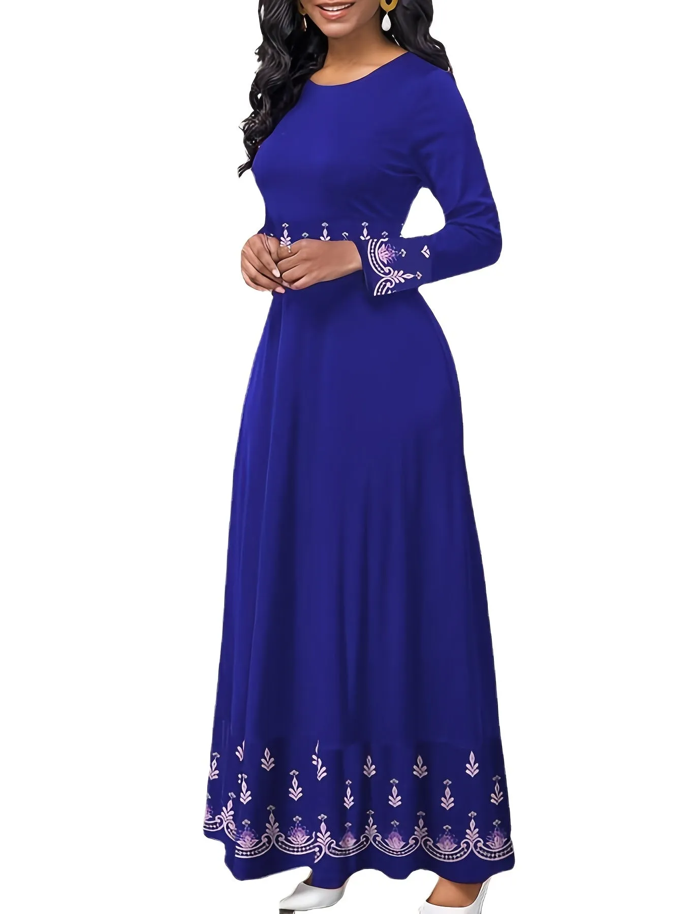 Vintage Print Slim Dress