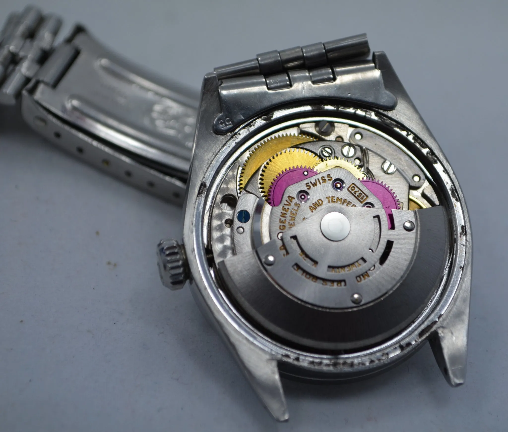 Vintage Rolex 1501 Oyster Perpetual Date 1968 Stainless Steel Silver Wristwatch