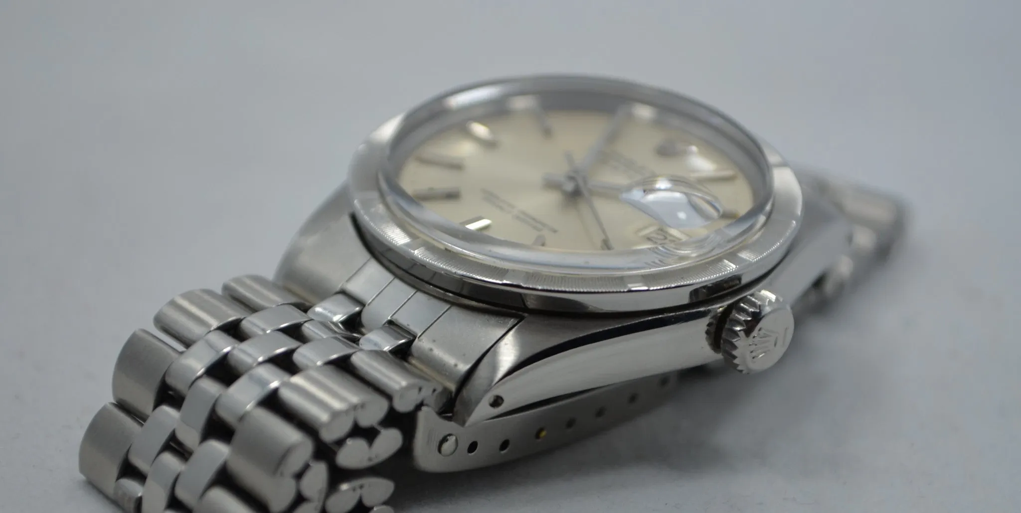Vintage Rolex 1501 Oyster Perpetual Date 1968 Stainless Steel Silver Wristwatch