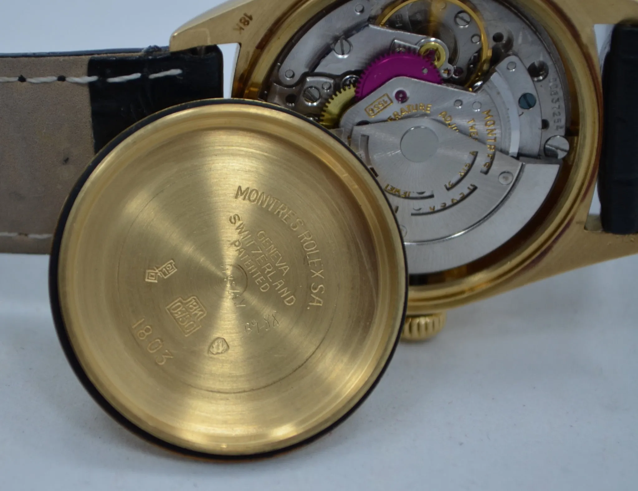 Vintage Rolex 1803 President Day Date 3.6 Mil 1972 18K Yellow Gold Wristwatch