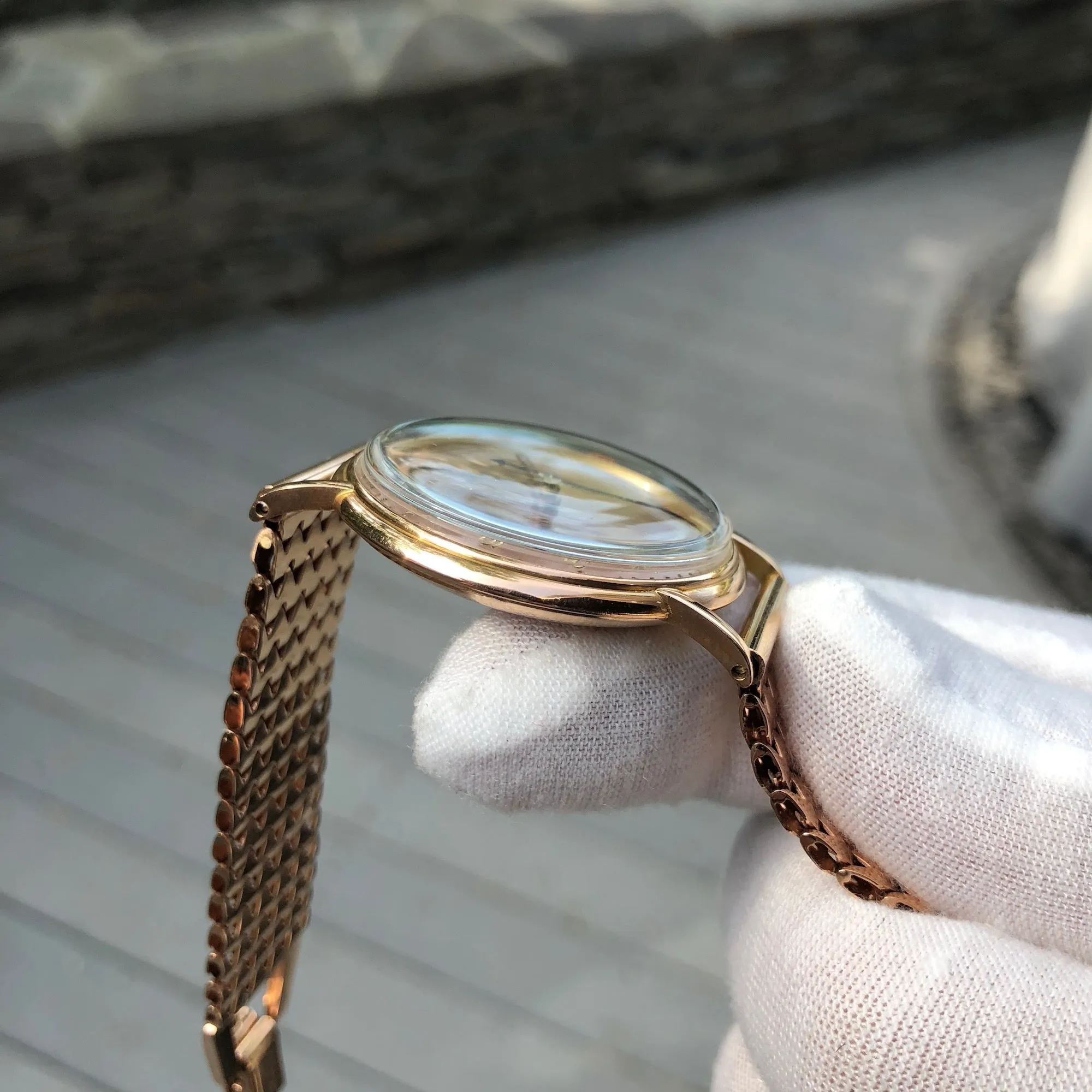 Vintage Rolex 4222 Chronometer 14K Rose Gold Manual 35mm Dress Wristwatch Circa 1955