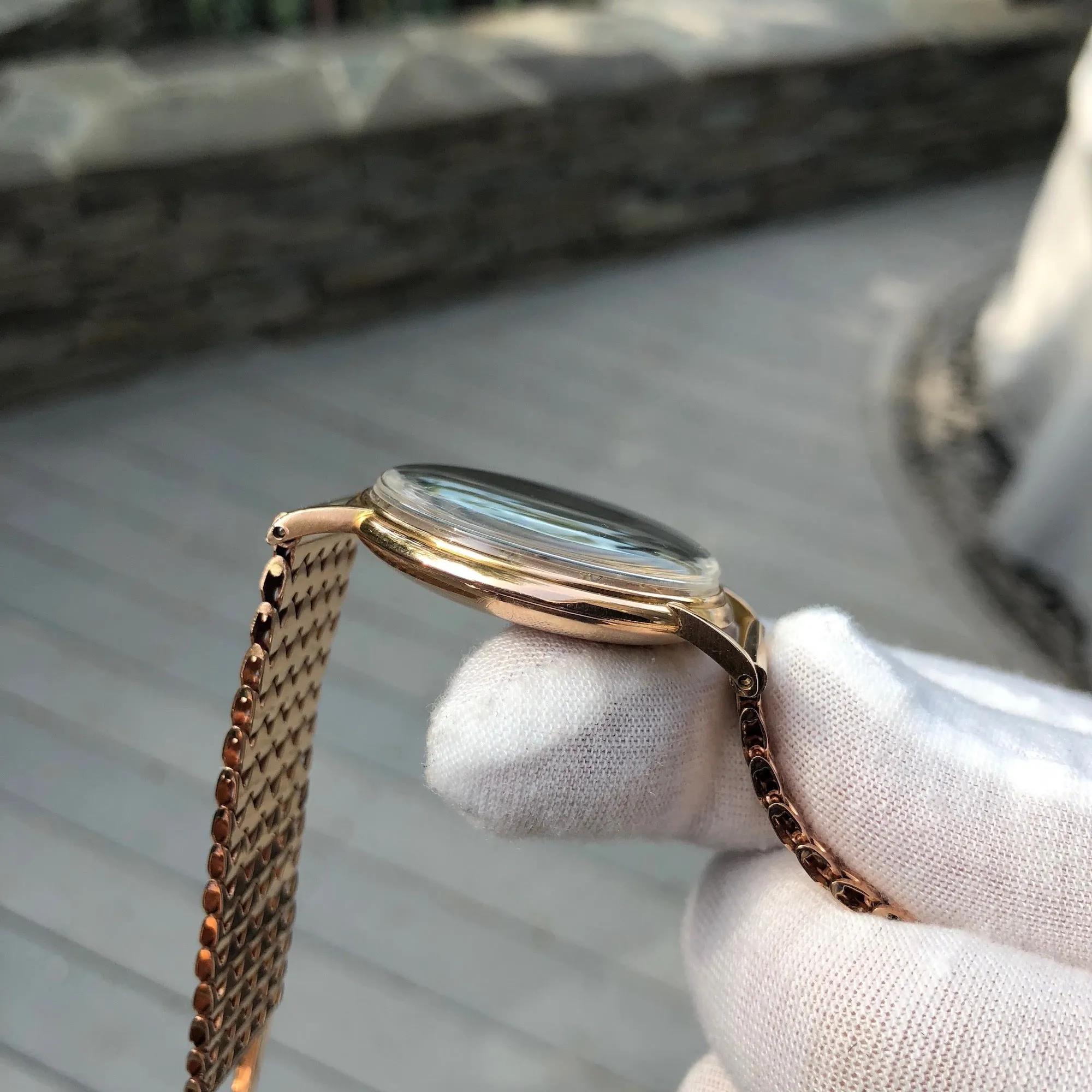 Vintage Rolex 4222 Chronometer 14K Rose Gold Manual 35mm Dress Wristwatch Circa 1955