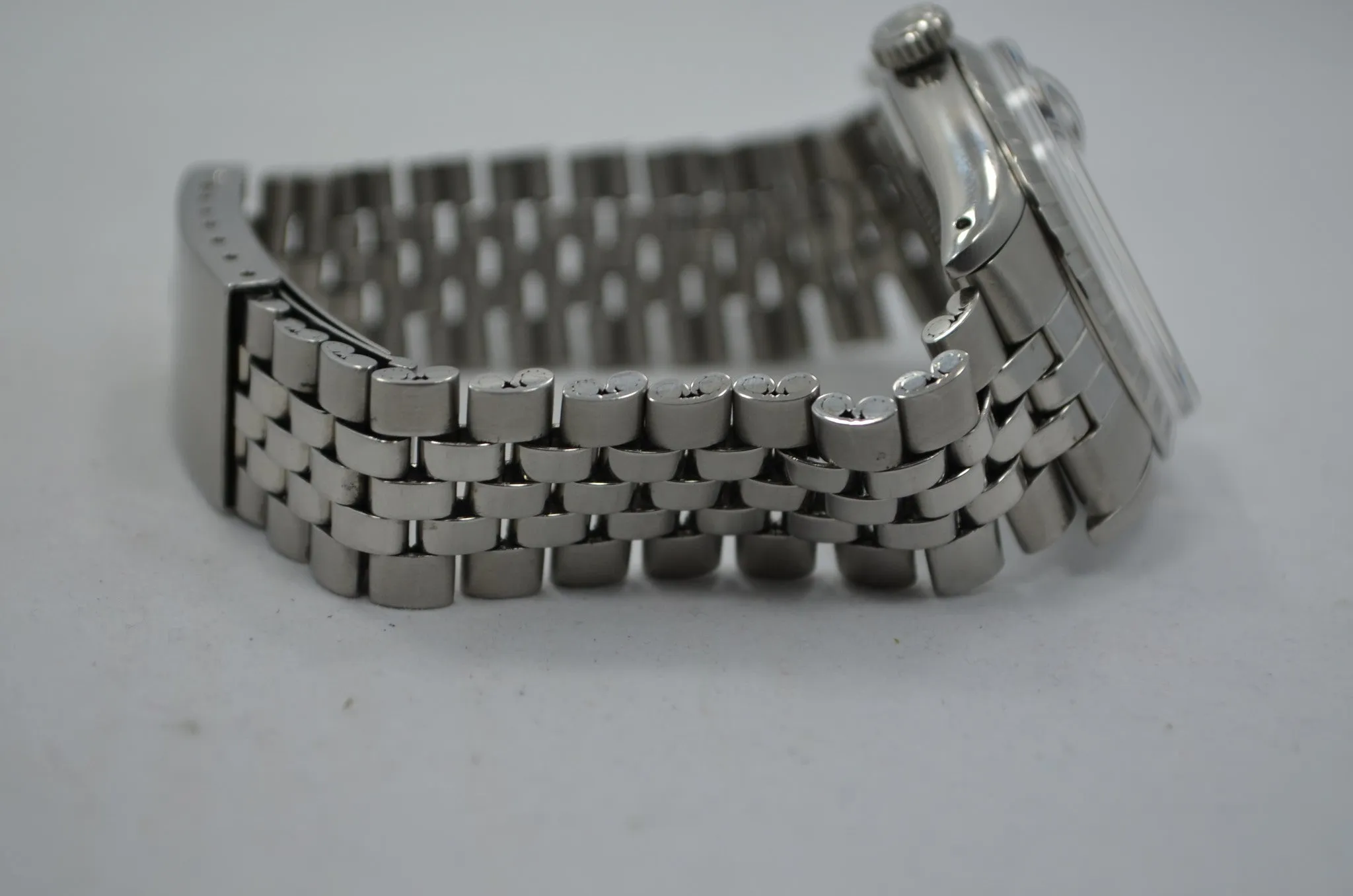 Vintage Rolex 6605 Red DateJust Steel Jubilee Checkerboard Bezel 1958 Wristwatch
