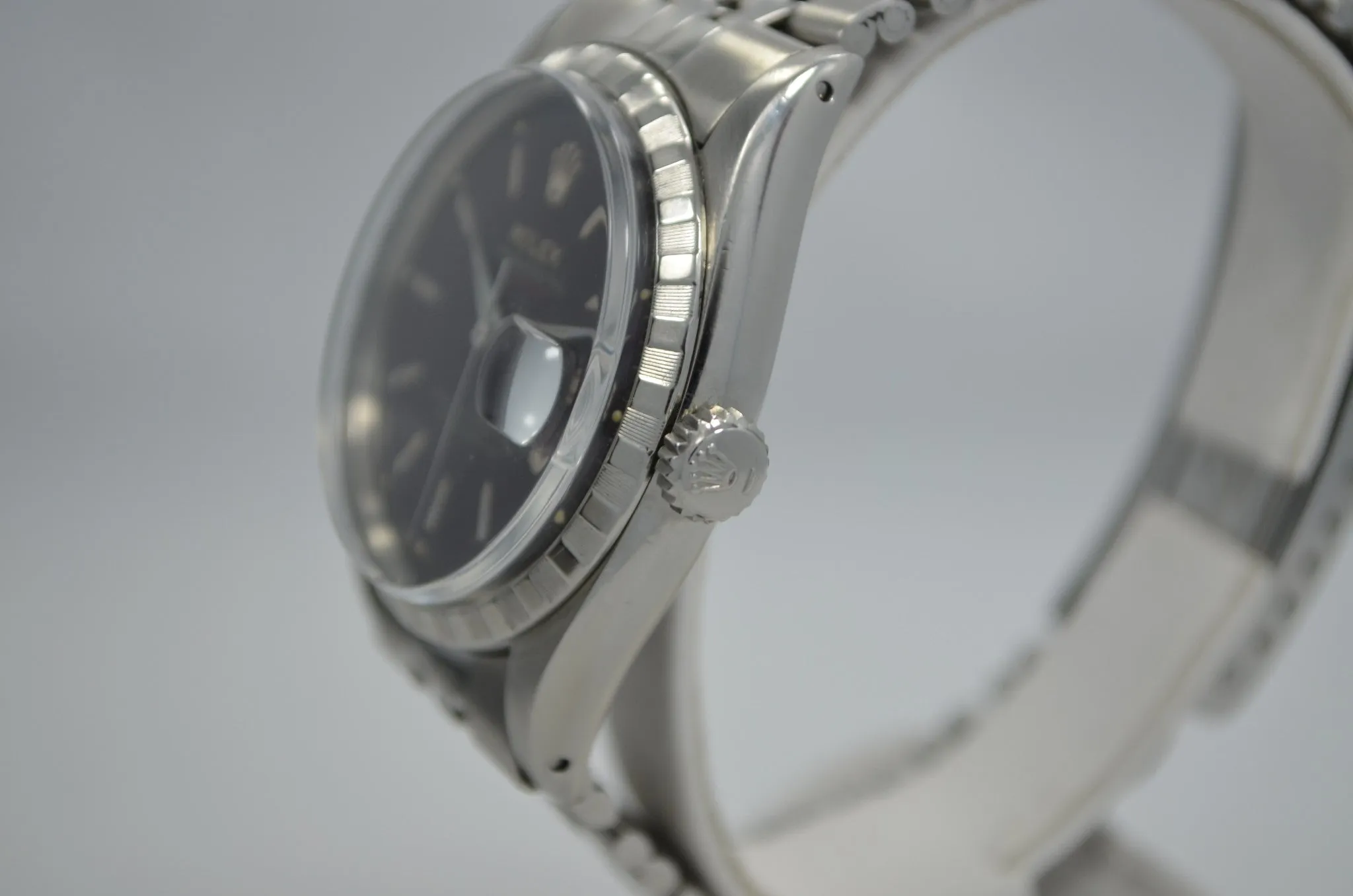 Vintage Rolex 6605 Red DateJust Steel Jubilee Checkerboard Bezel 1958 Wristwatch