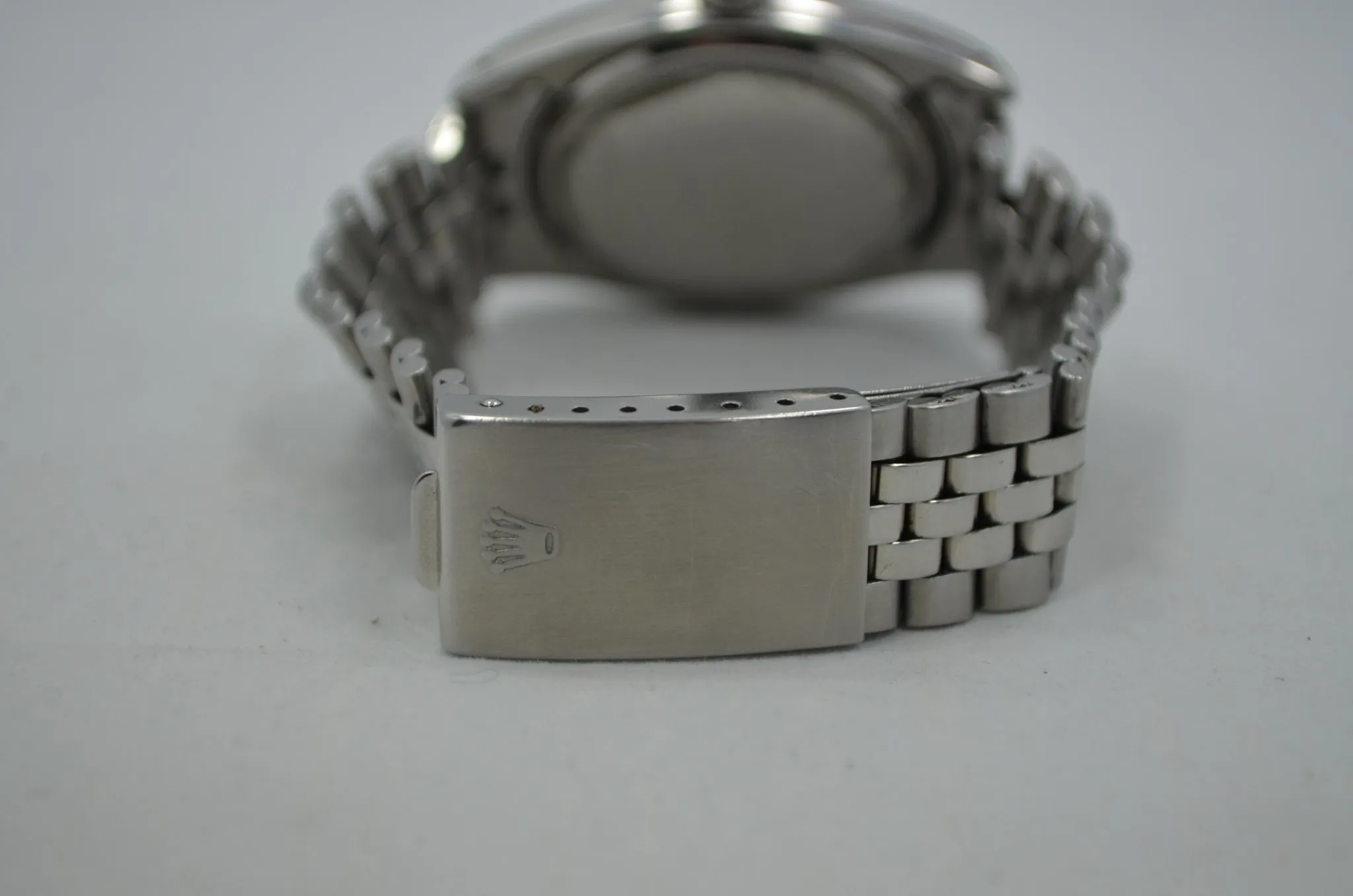 Vintage Rolex 6605 Red DateJust Steel Jubilee Checkerboard Bezel 1958 Wristwatch