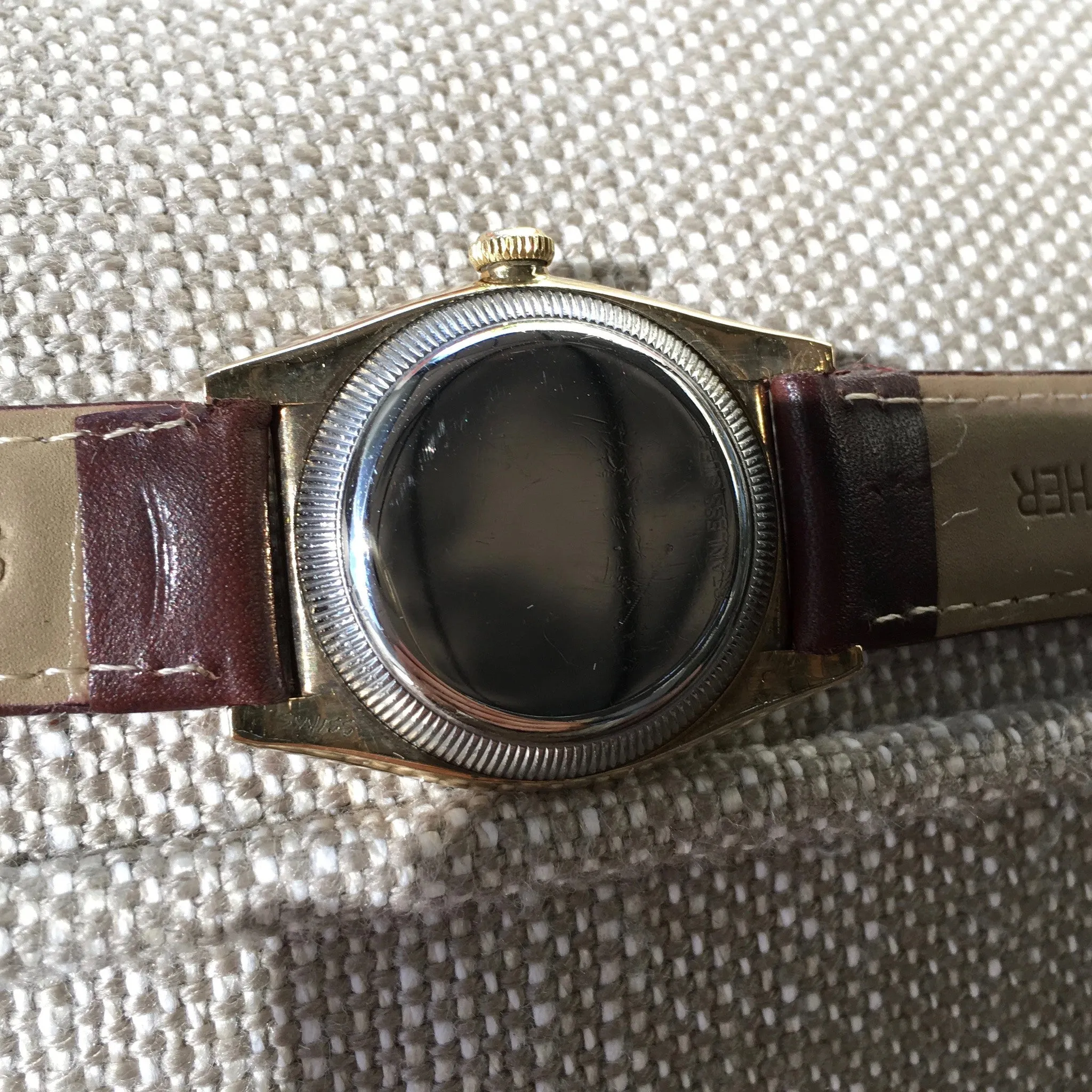 Vintage Rolex Bubbleback 3725 14K Solid Gold Steel TROPICAL Automatic Watch
