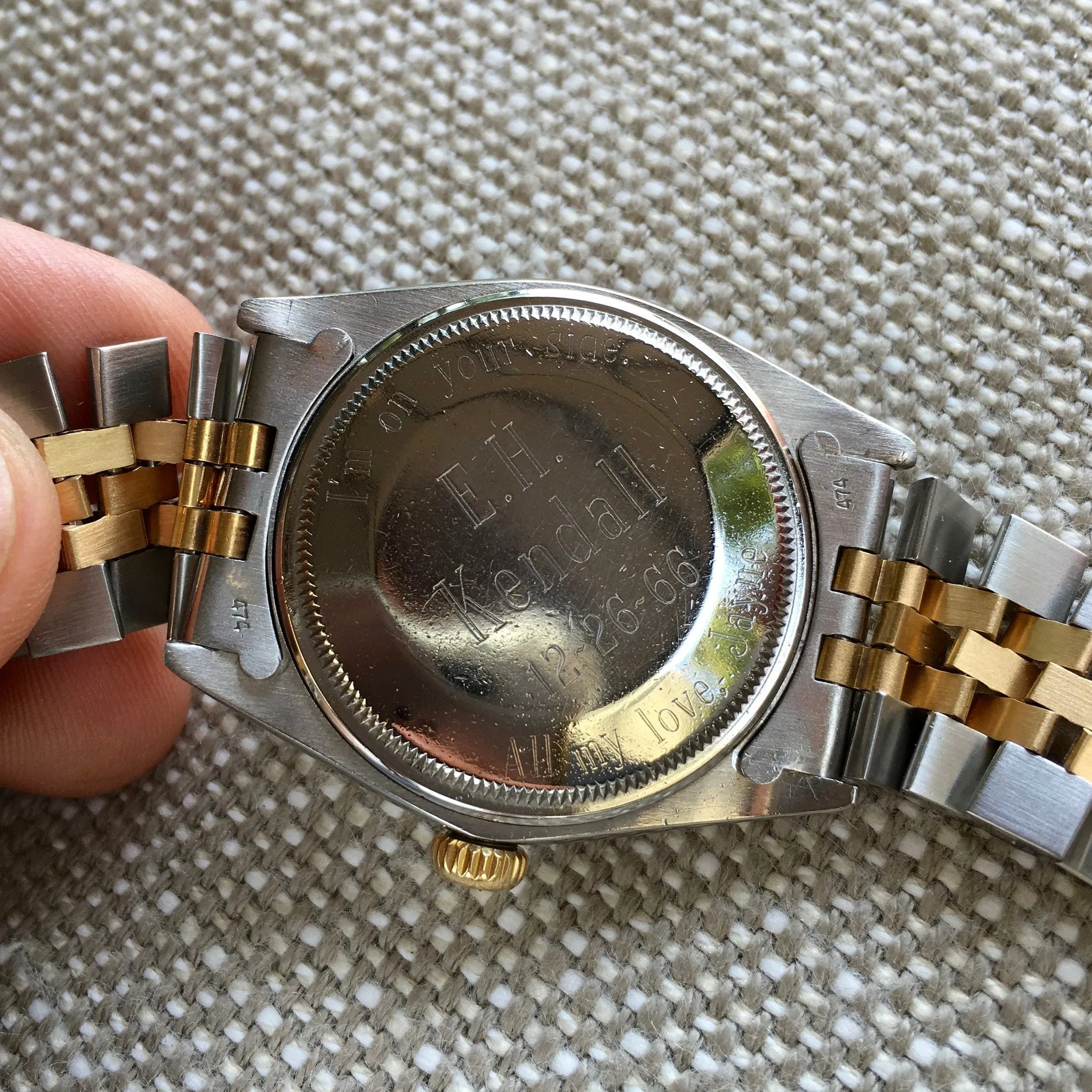 Vintage Rolex Date 1500 Two Tone Steel 18K Jubilee Cal. 1560 1964 Silver Stick Watch