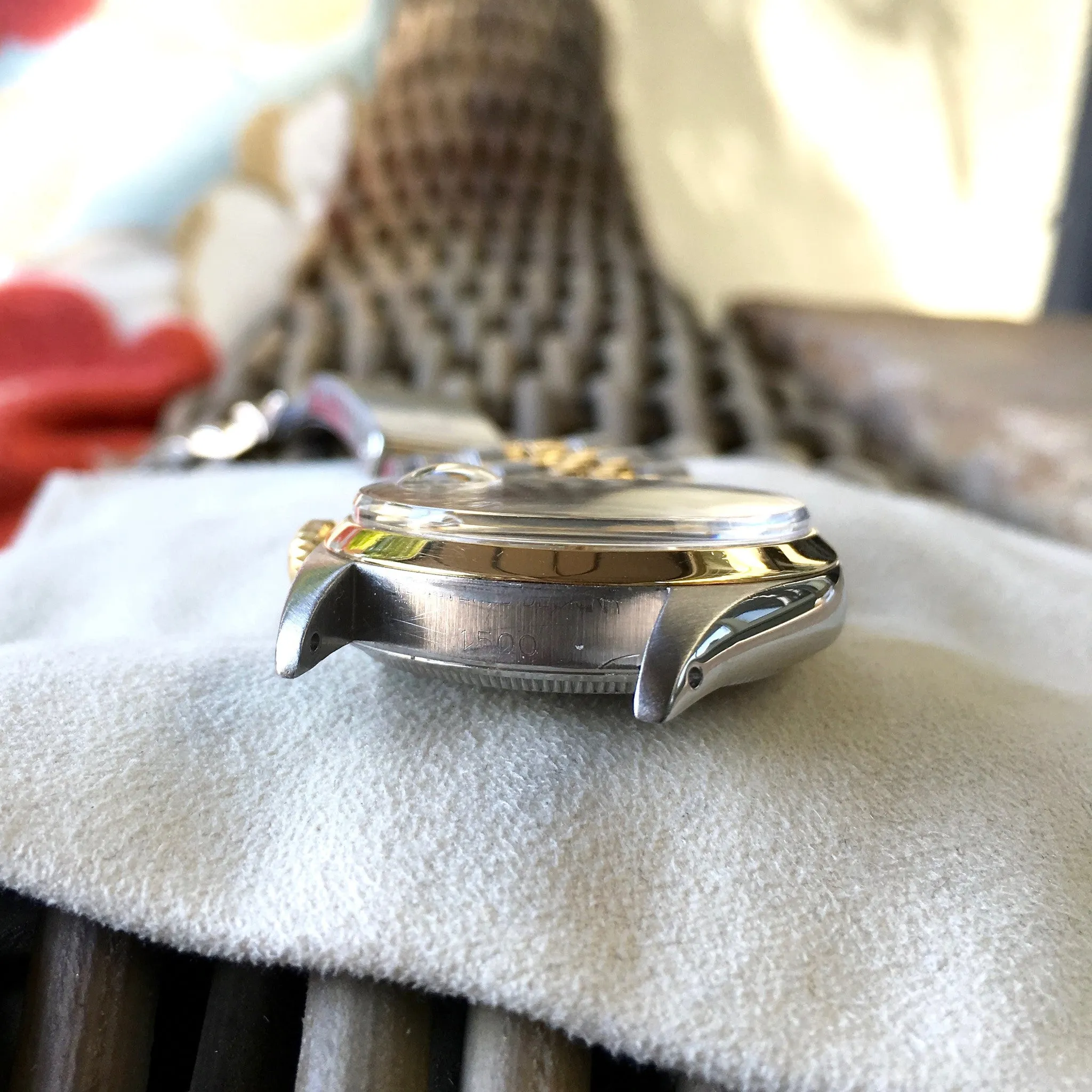 Vintage Rolex Date 1500 Two Tone Steel 18K Jubilee Cal. 1560 1964 Silver Stick Watch