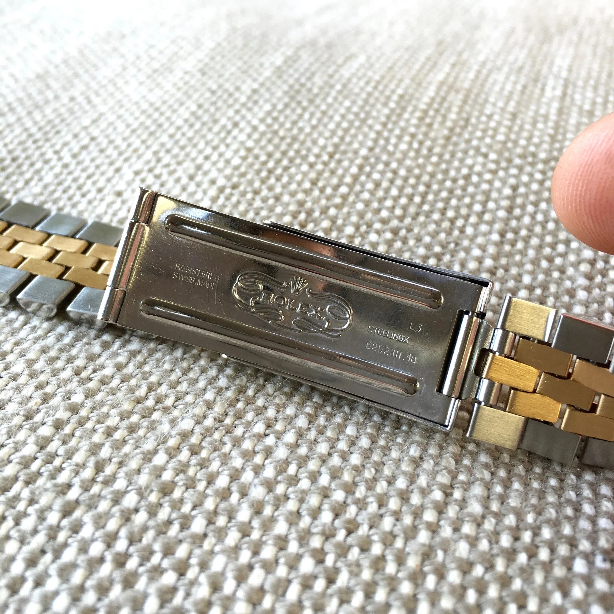 Vintage Rolex Date 1500 Two Tone Steel 18K Jubilee Cal. 1560 1964 Silver Stick Watch