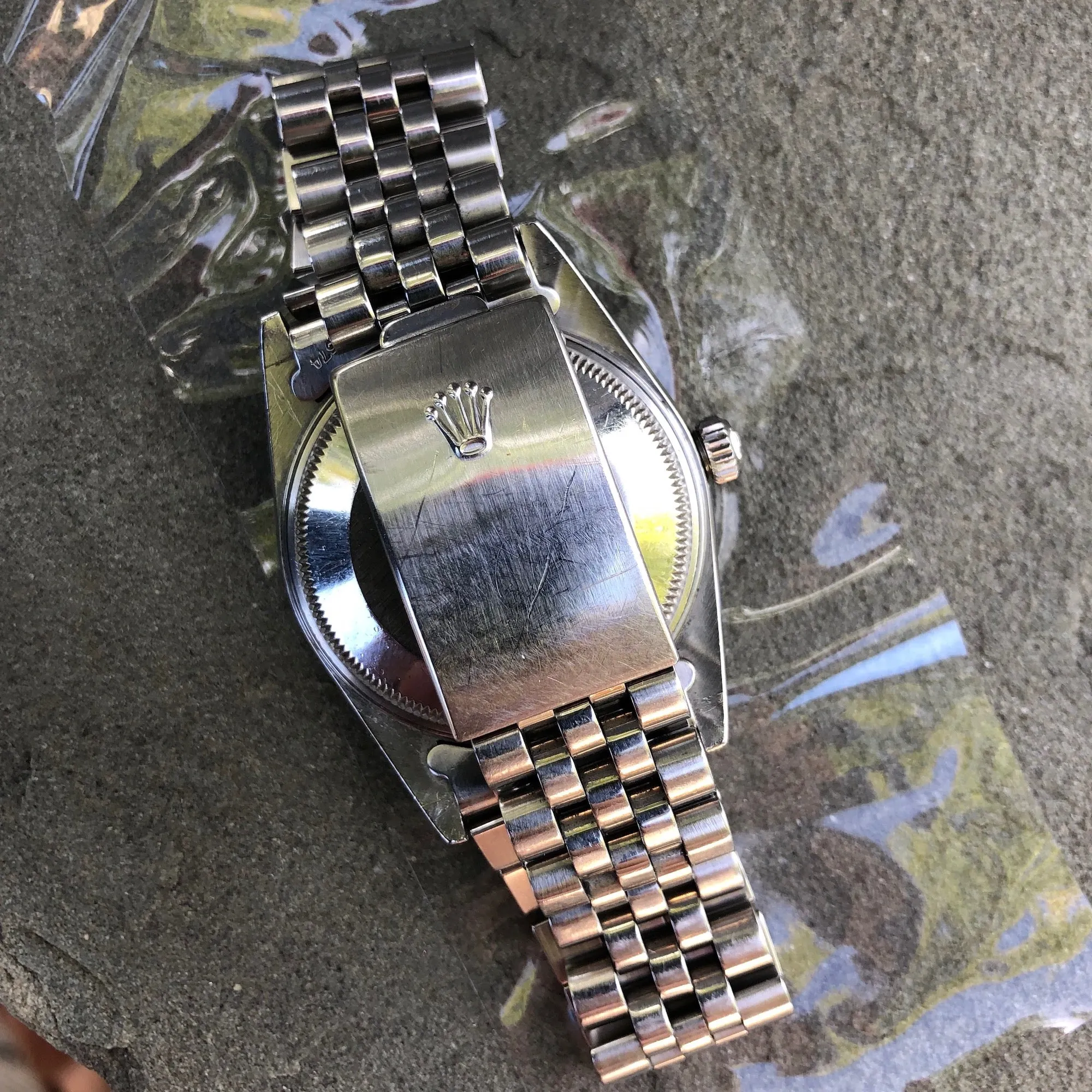 Vintage Rolex Date 15010 Steel Jubilee Cal. 3035 Engine Turn Wristwatch Circa 1985