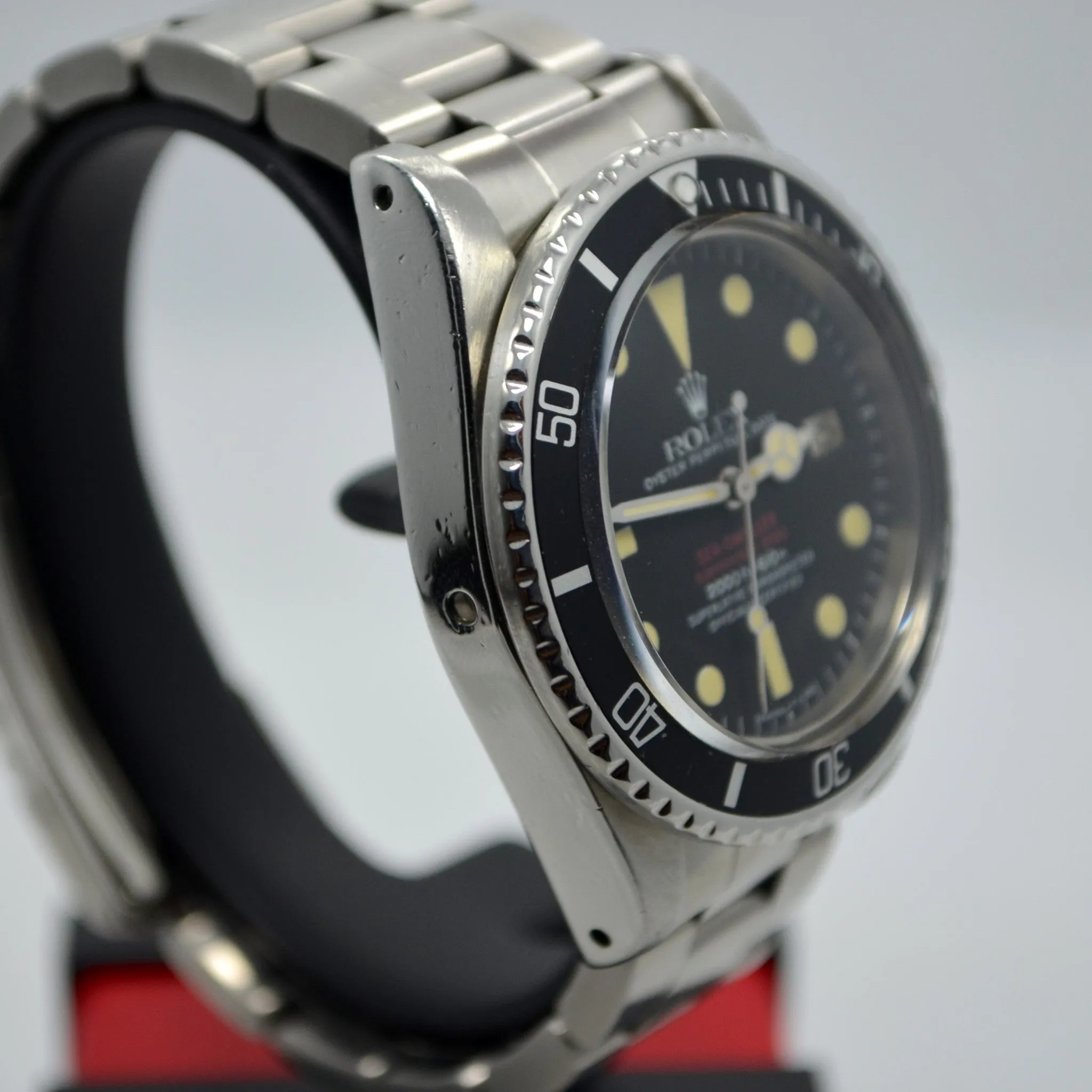 Vintage Rolex Double Red Sea Dweller Mark IV Automatic Watch Box Papers 1977