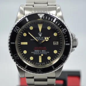 Vintage Rolex Double Red Sea Dweller Mark IV Automatic Watch Box Papers 1977