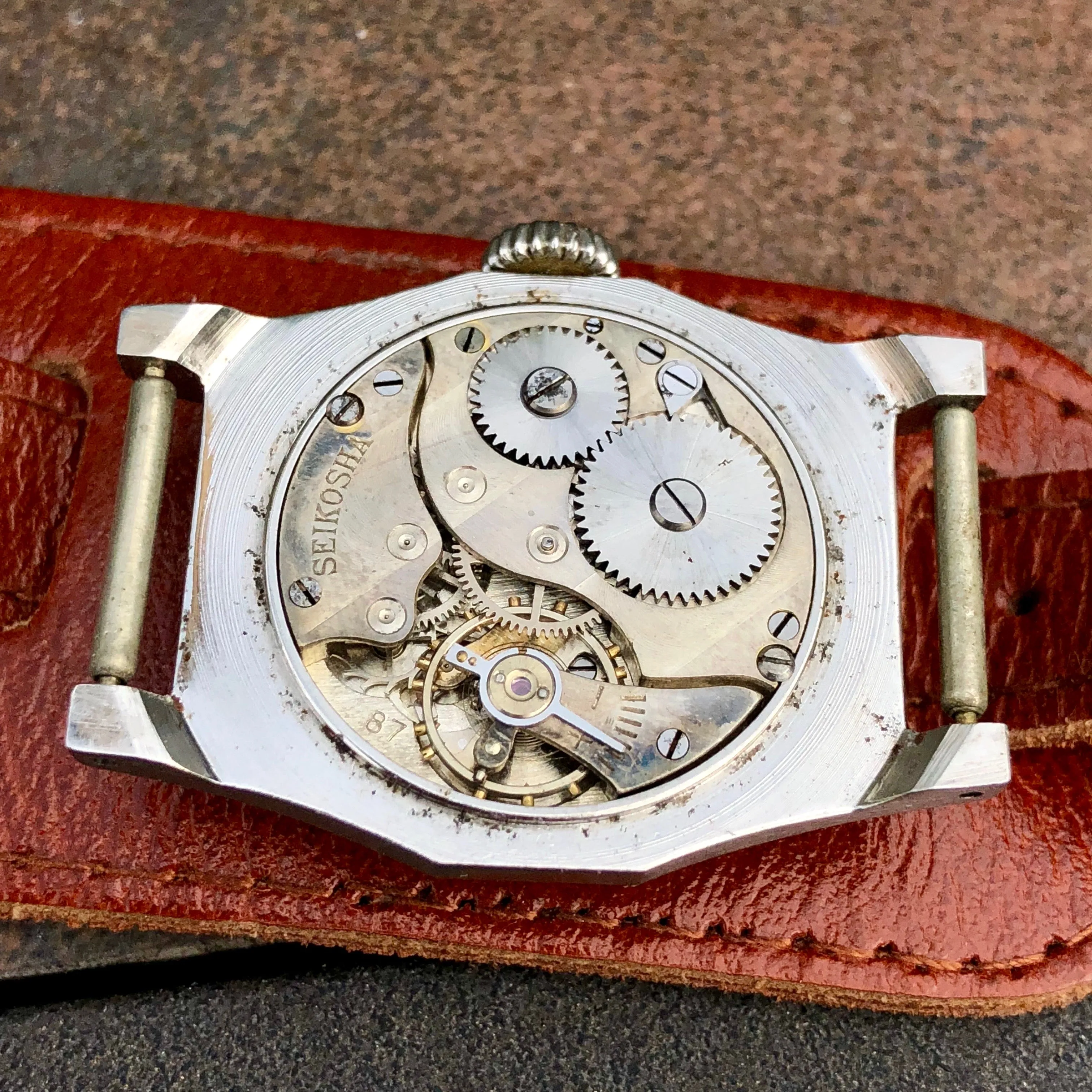 Vintage Seiko WWII Pilots Wristwatch Seikosha Manual Wind Wristwatch 1940's