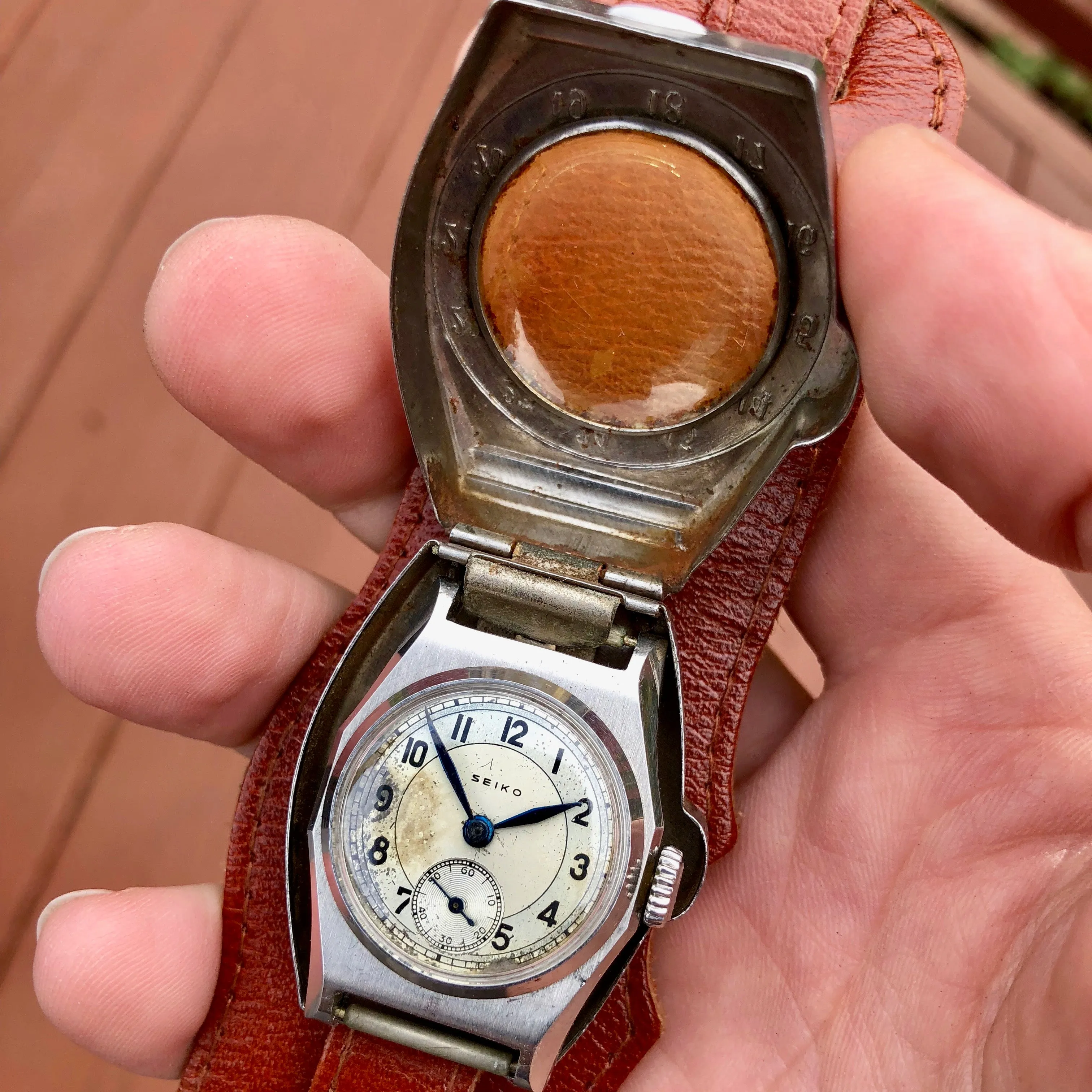 Vintage Seiko WWII Pilots Wristwatch Seikosha Manual Wind Wristwatch 1940's