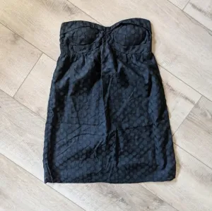 Vintage Sheer Fully Lined Polkadot Romantic Strapless Dress Sweetheart Neckline