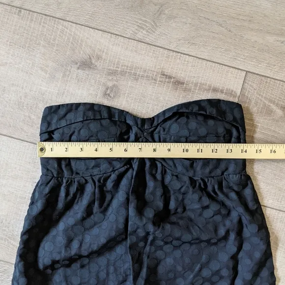 Vintage Sheer Fully Lined Polkadot Romantic Strapless Dress Sweetheart Neckline