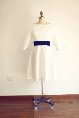 Vintage Short Length Half Sleeve Wedding Dress