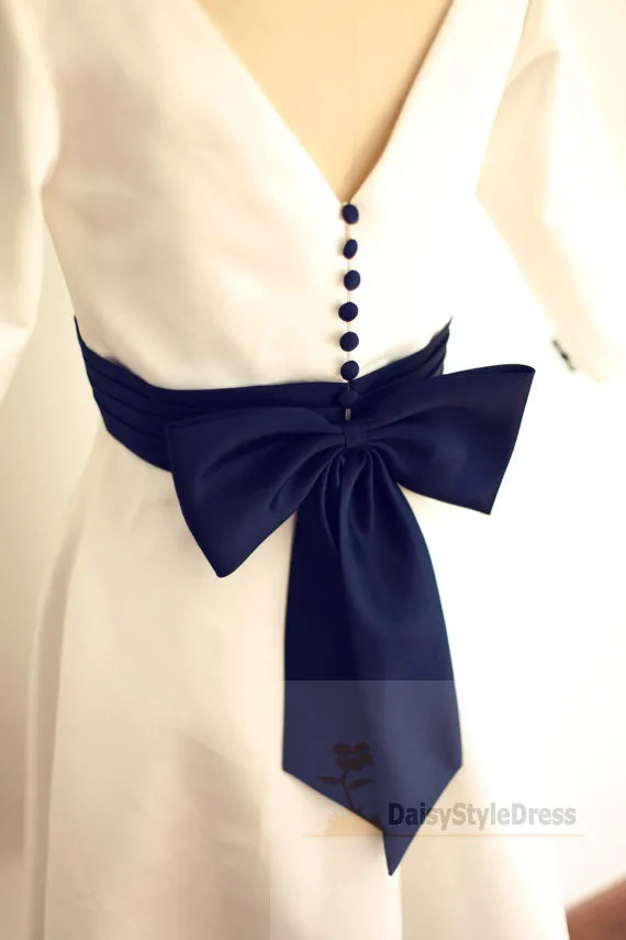 Vintage Short Length Half Sleeve Wedding Dress