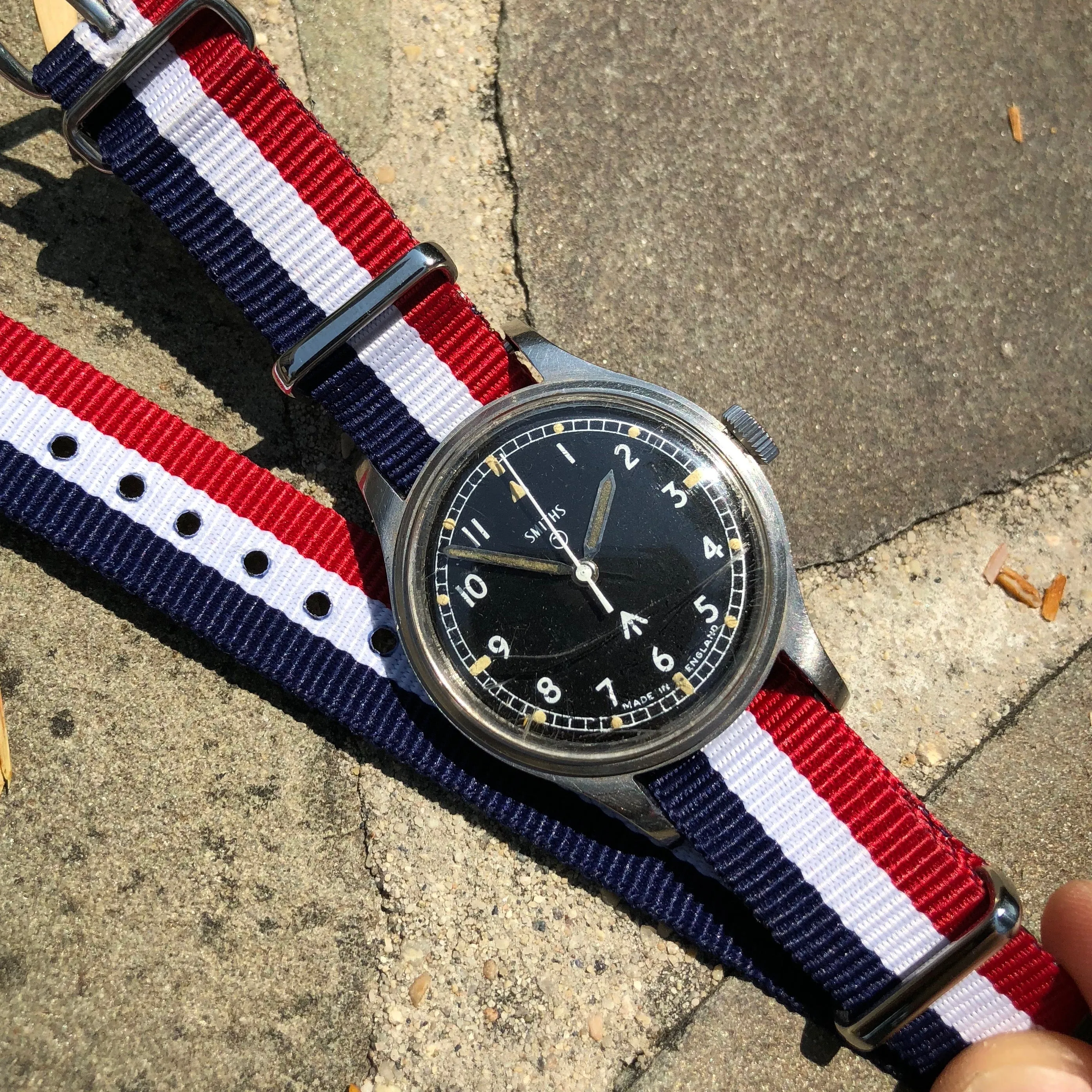 Vintage Smiths W10 British Military Black Cal. 60466E Wristwatch Circa 1970