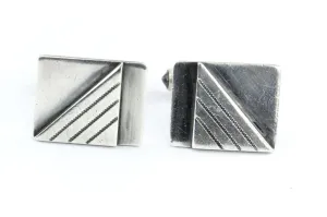 Vintage Sterling Silver E. Byrne Livingston Modernist Cufflinks