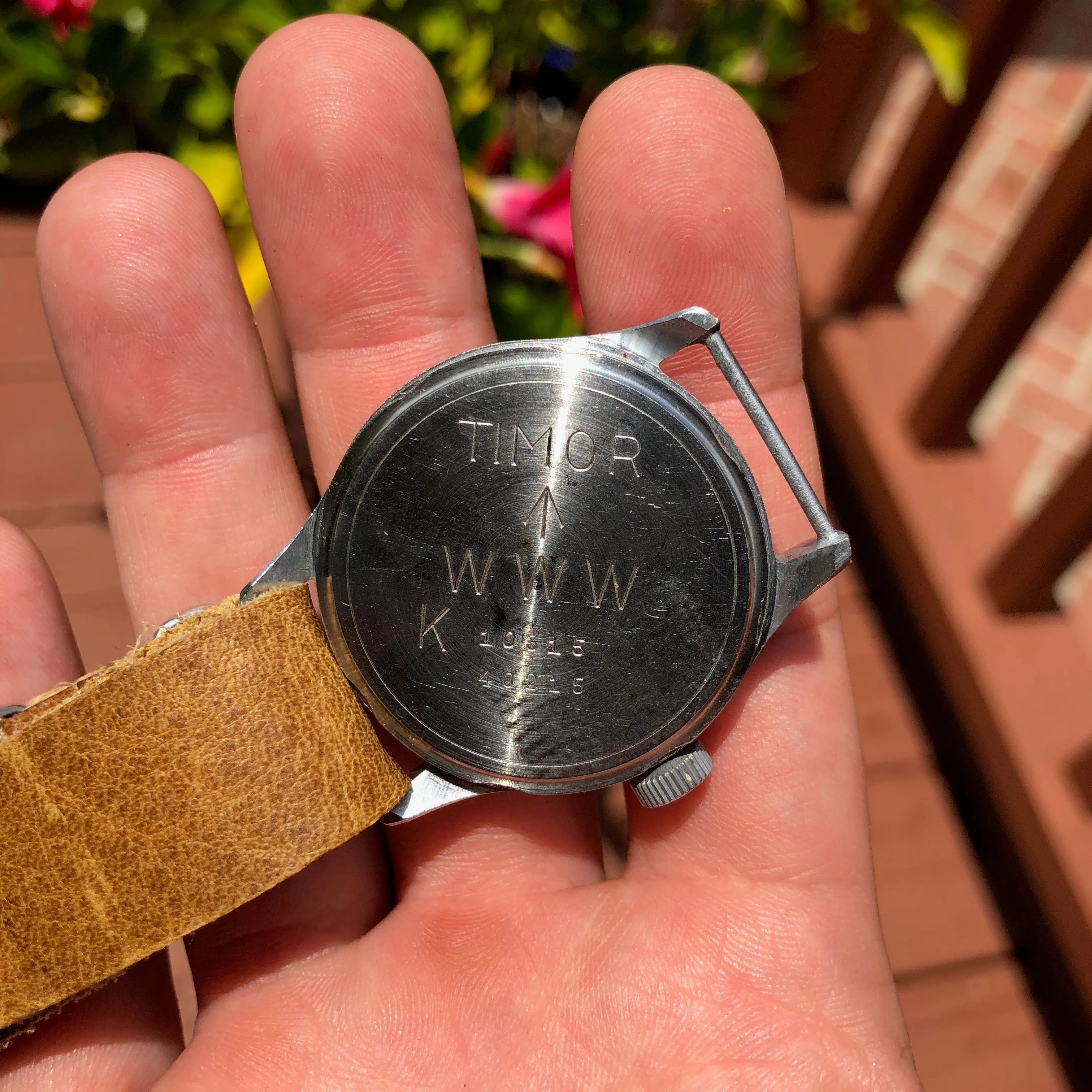 Vintage Timor WWW Military Dirty Dozen Sterile MoD WWII Black Wristwatch