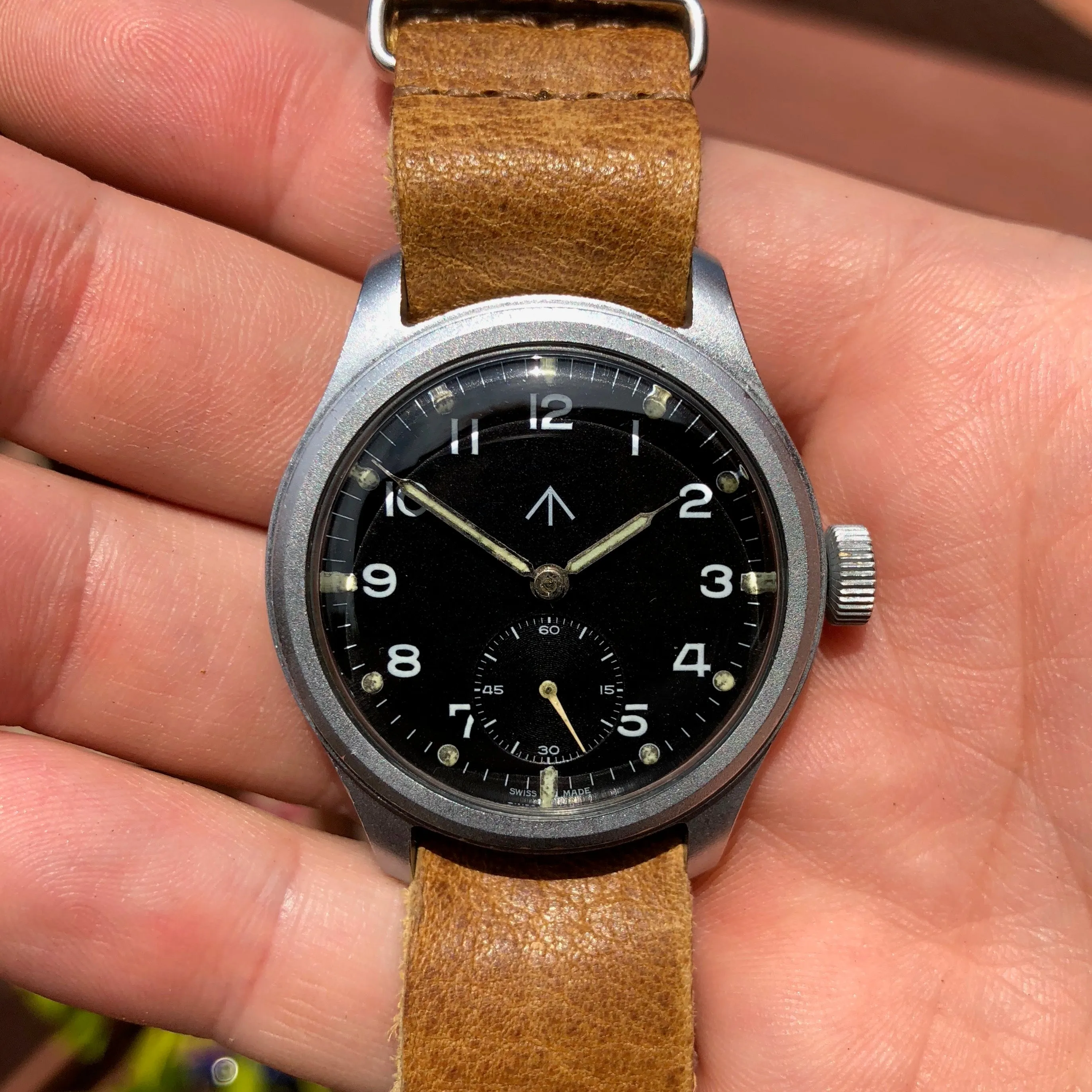 Vintage Timor WWW Military Dirty Dozen Sterile MoD WWII Black Wristwatch