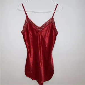 Vintage Victoria's Secret Gold Label Red Teddy Slip Dress Lingerie‎ Size M