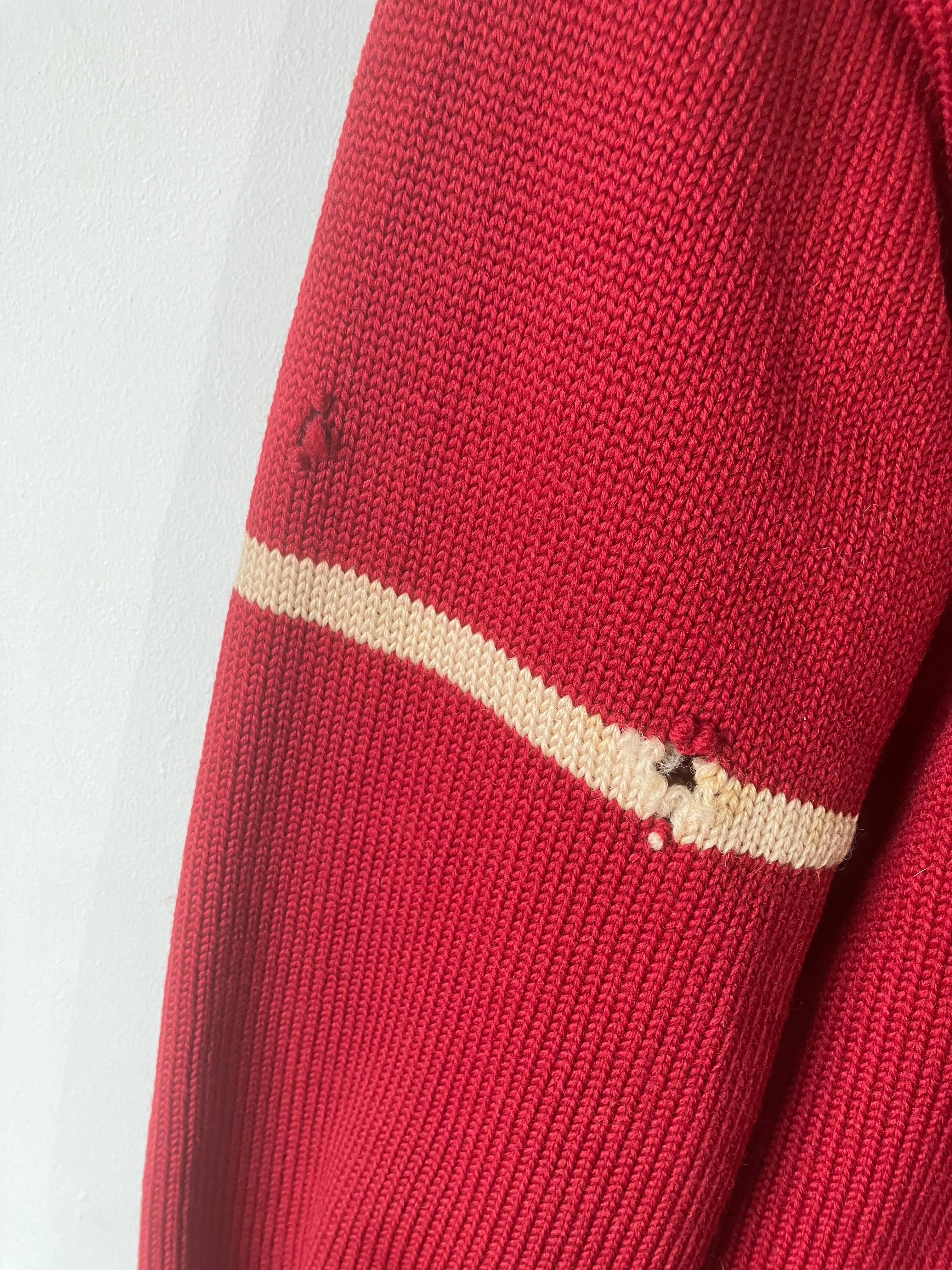 Vintage Woolen Wear 1949 Cherry Red Letterman Sweater