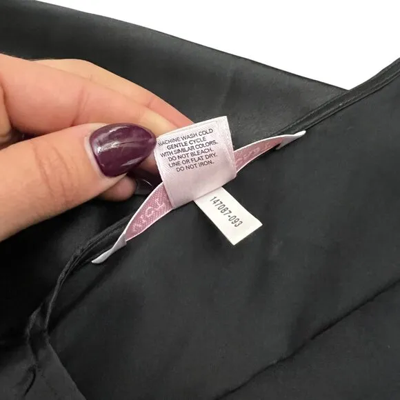 Vintage Y2K Victorias Secret Satin Maxi Slip Dress Black S Dark Romantic Vampire