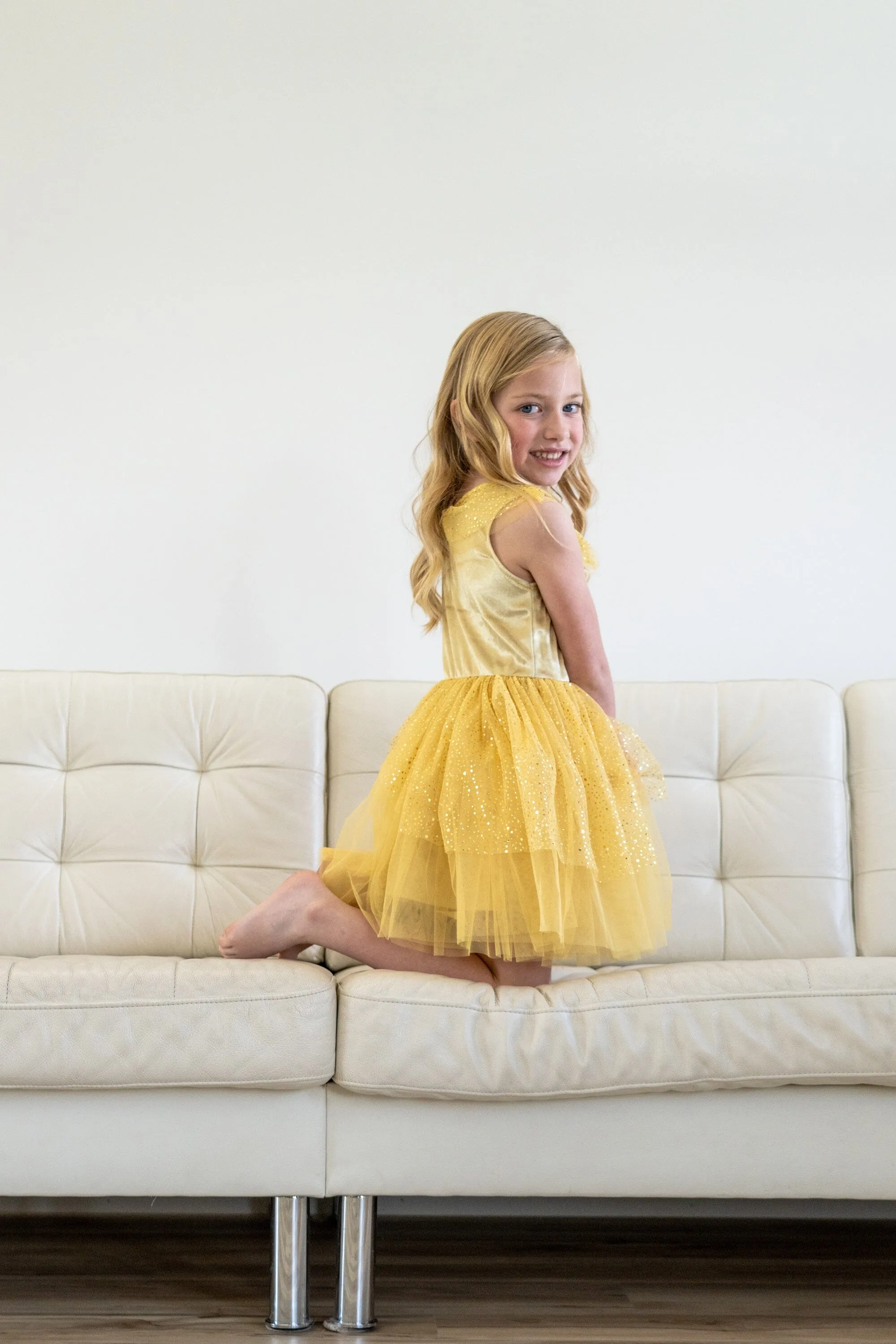 Vintage Yellow Beauty Party Dress