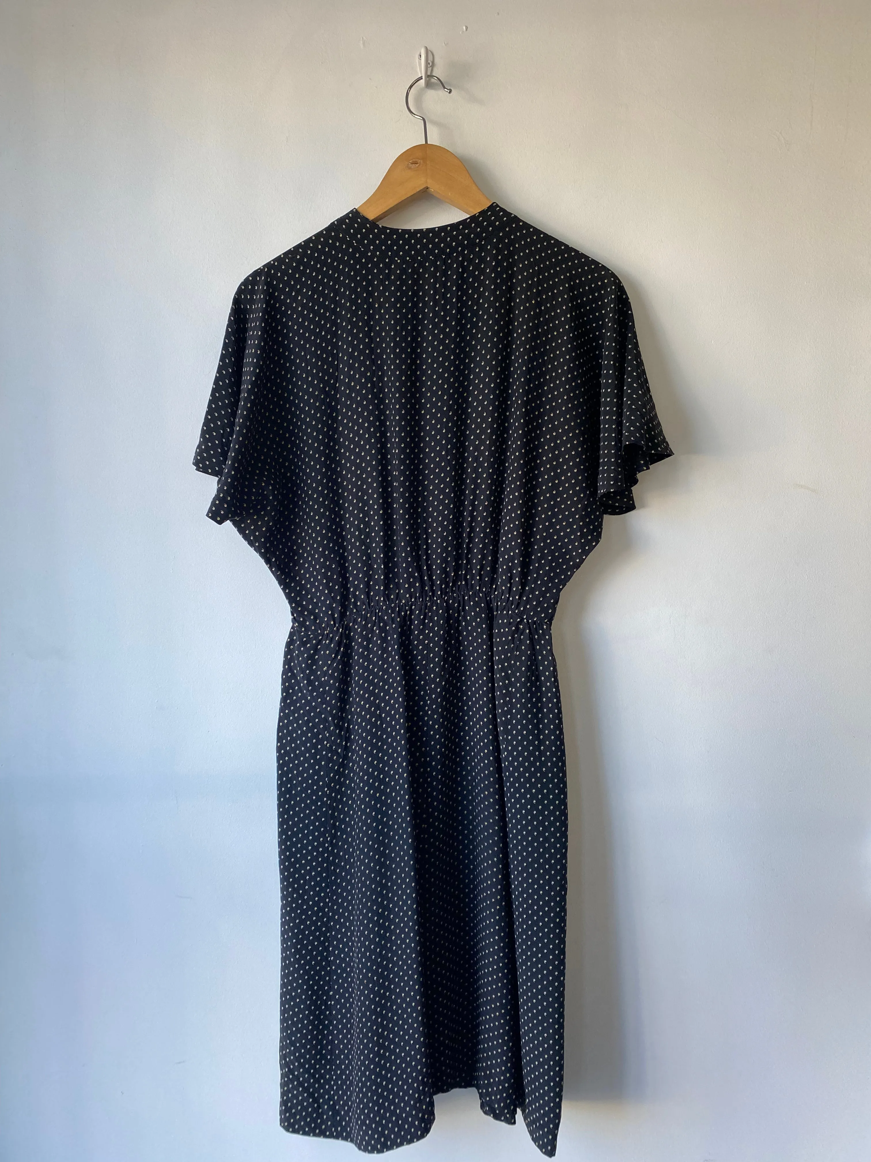 Vintage Yves Saint Laurent Black Silk Apostrophe Dress