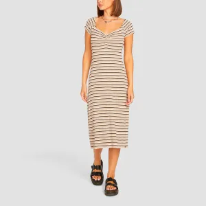 Volcom All Booed Up Midi Dress Taupe - Womens