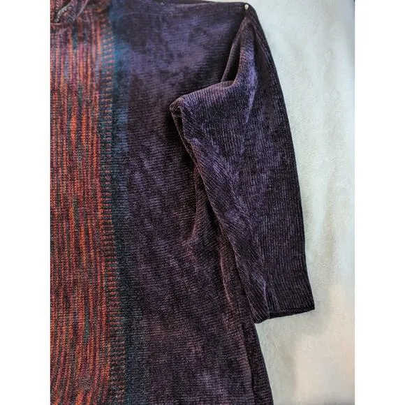 Vtge Sweater. Designer Kathy Woell Rust Purple And Teal please read Description