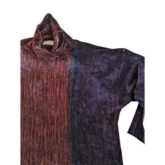 Vtge Sweater. Designer Kathy Woell Rust Purple And Teal please read Description