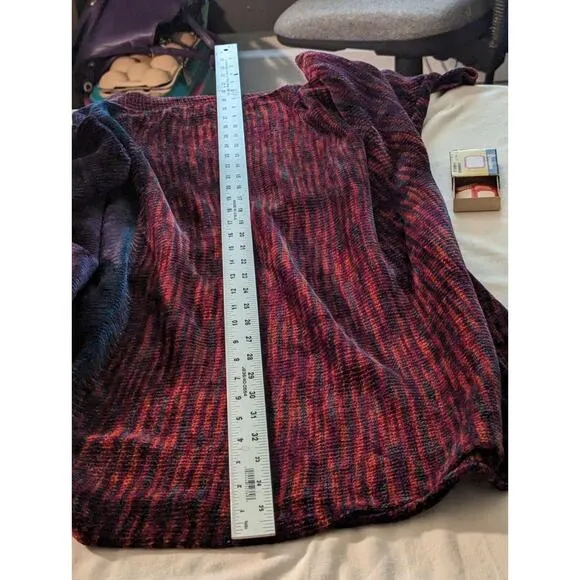 Vtge Sweater. Designer Kathy Woell Rust Purple And Teal please read Description