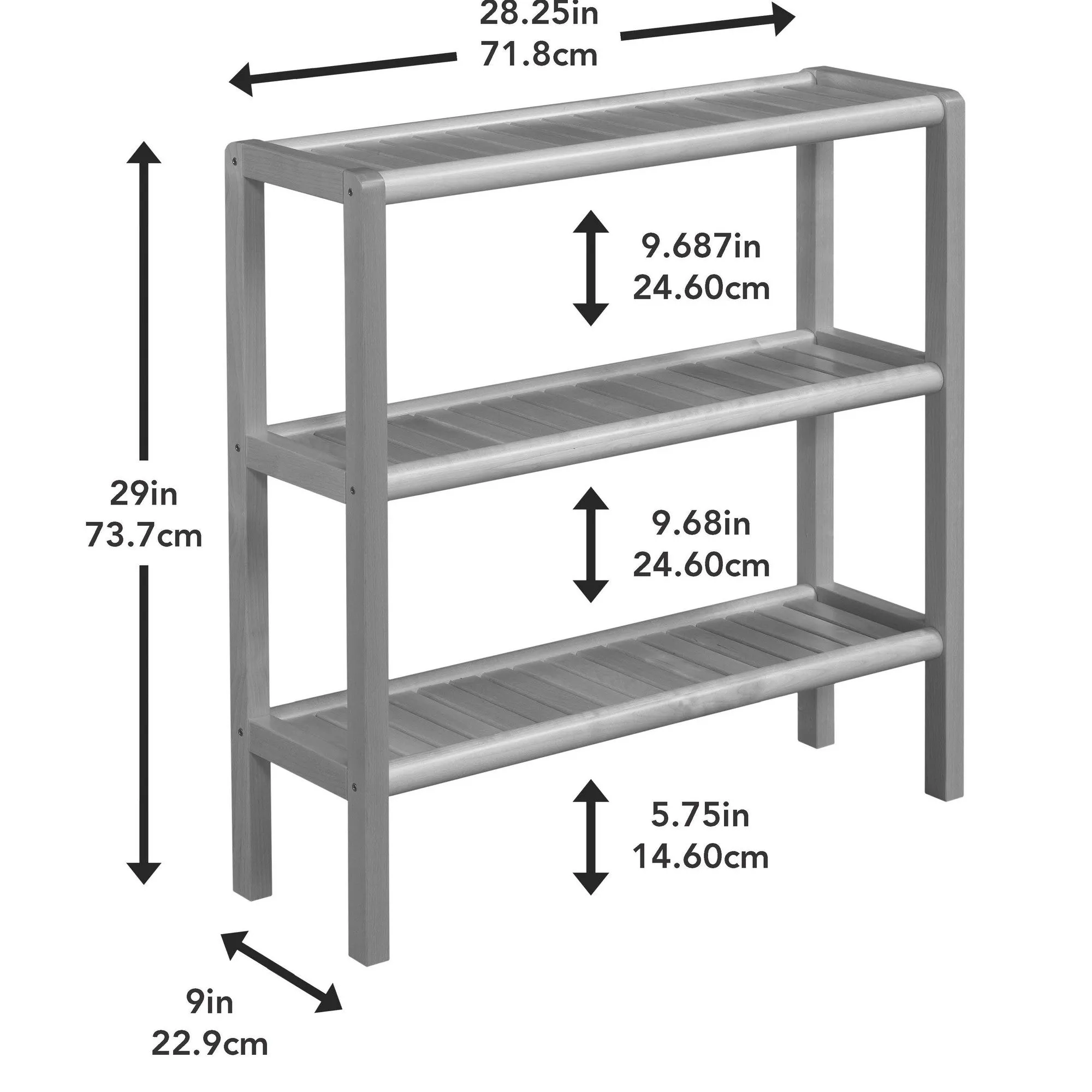 Walnut Versatile Shoe Rack Shelving Unit