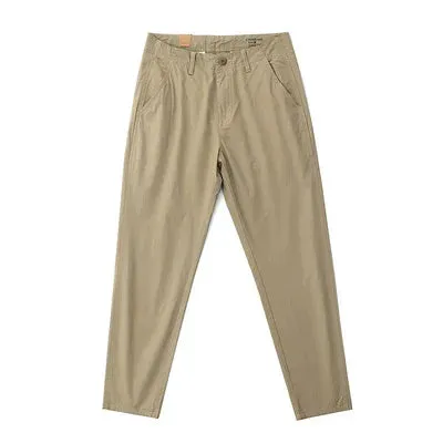 Washed Retro Lightweight Chino Pants - Men's Fashion Slim Straight Casual Trousers