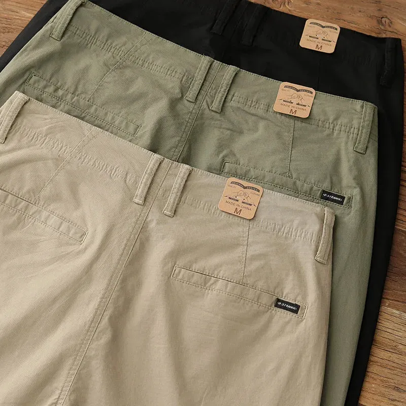 Washed Retro Lightweight Chino Pants - Men's Fashion Slim Straight Casual Trousers